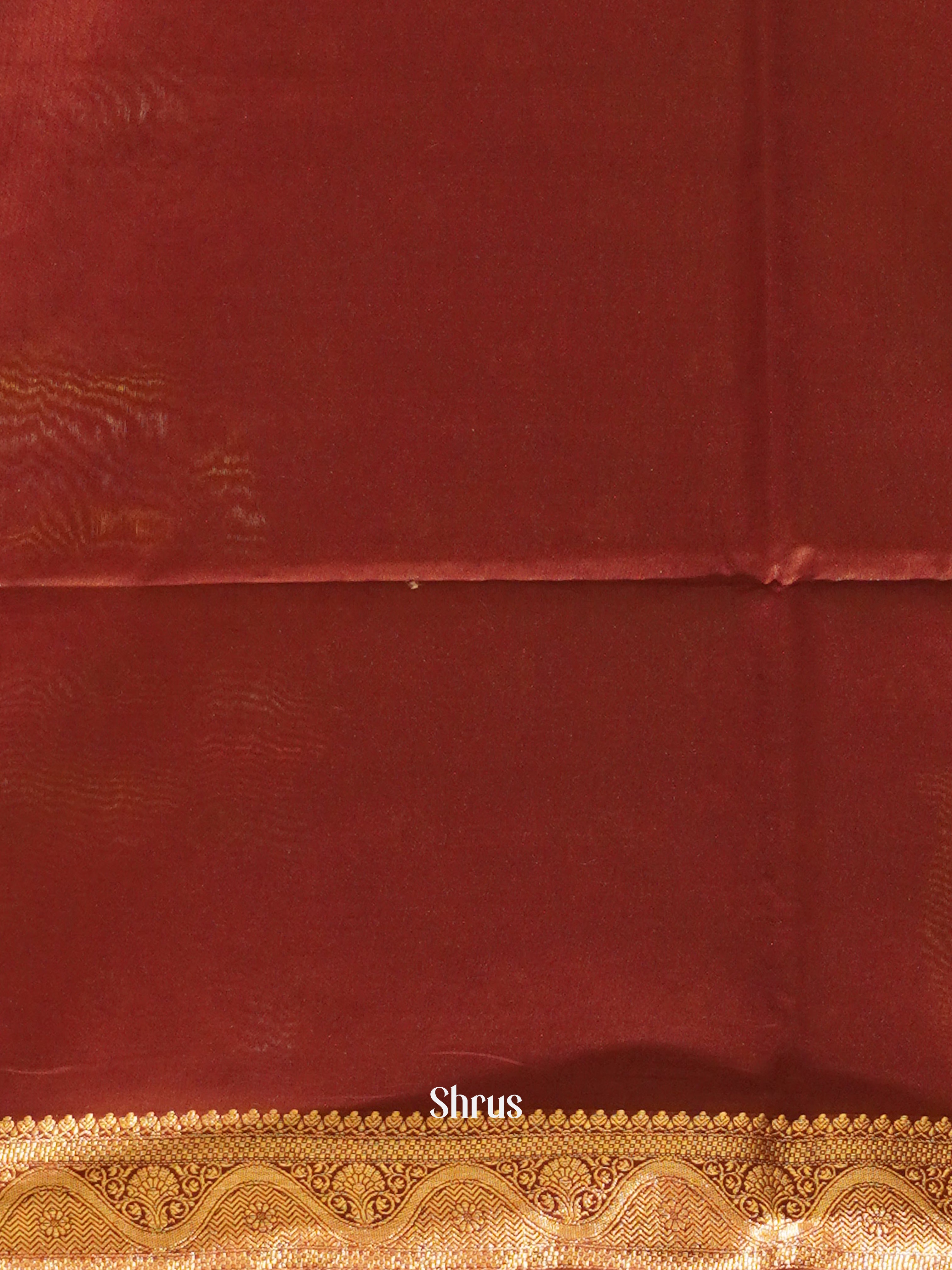 Red & Brown - Semi Silk Cotton Saree - Shop on ShrusEternity.com