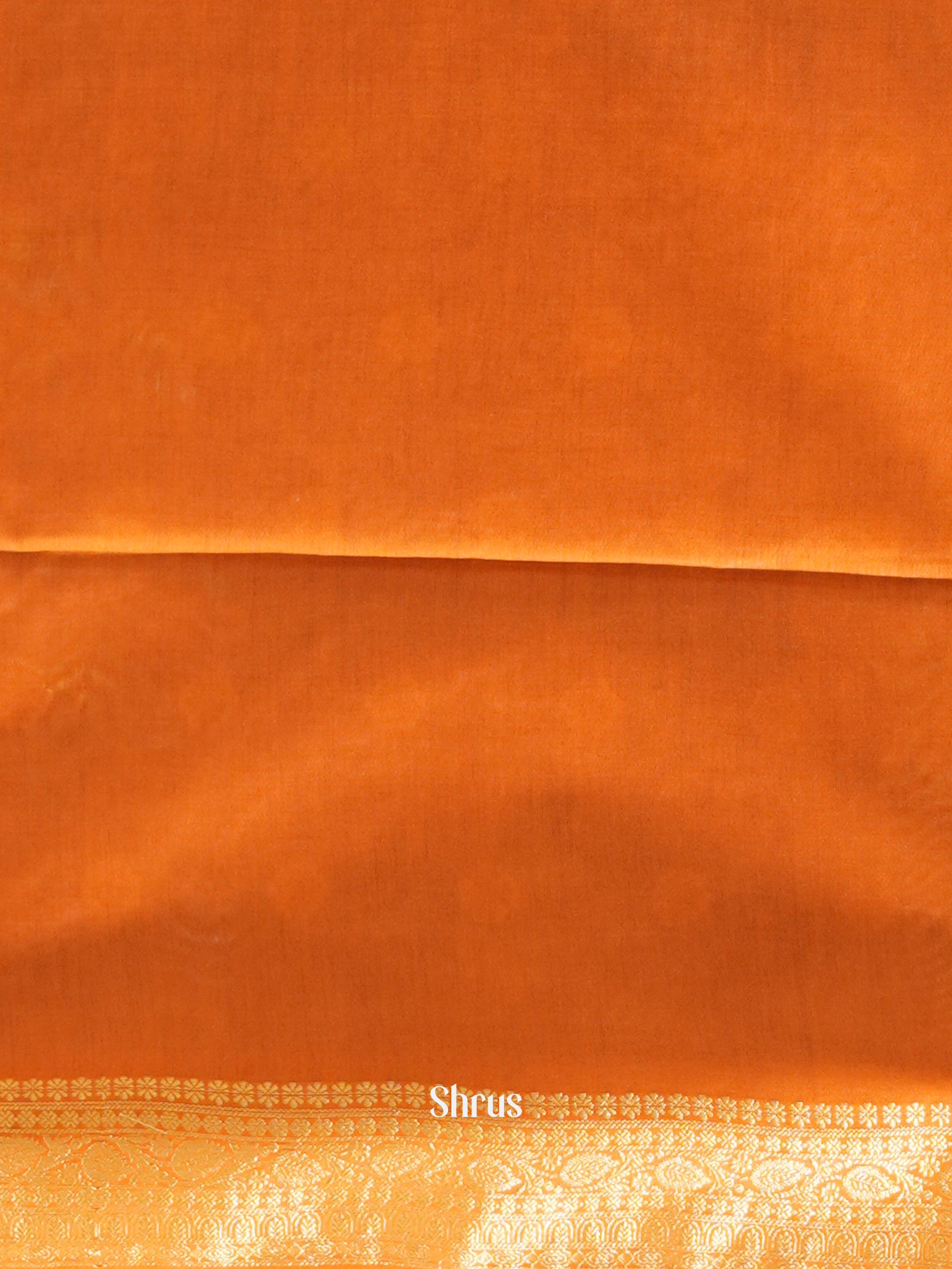 Purple & Orange - Semi Silk Cotton Saree - Shop on ShrusEternity.com