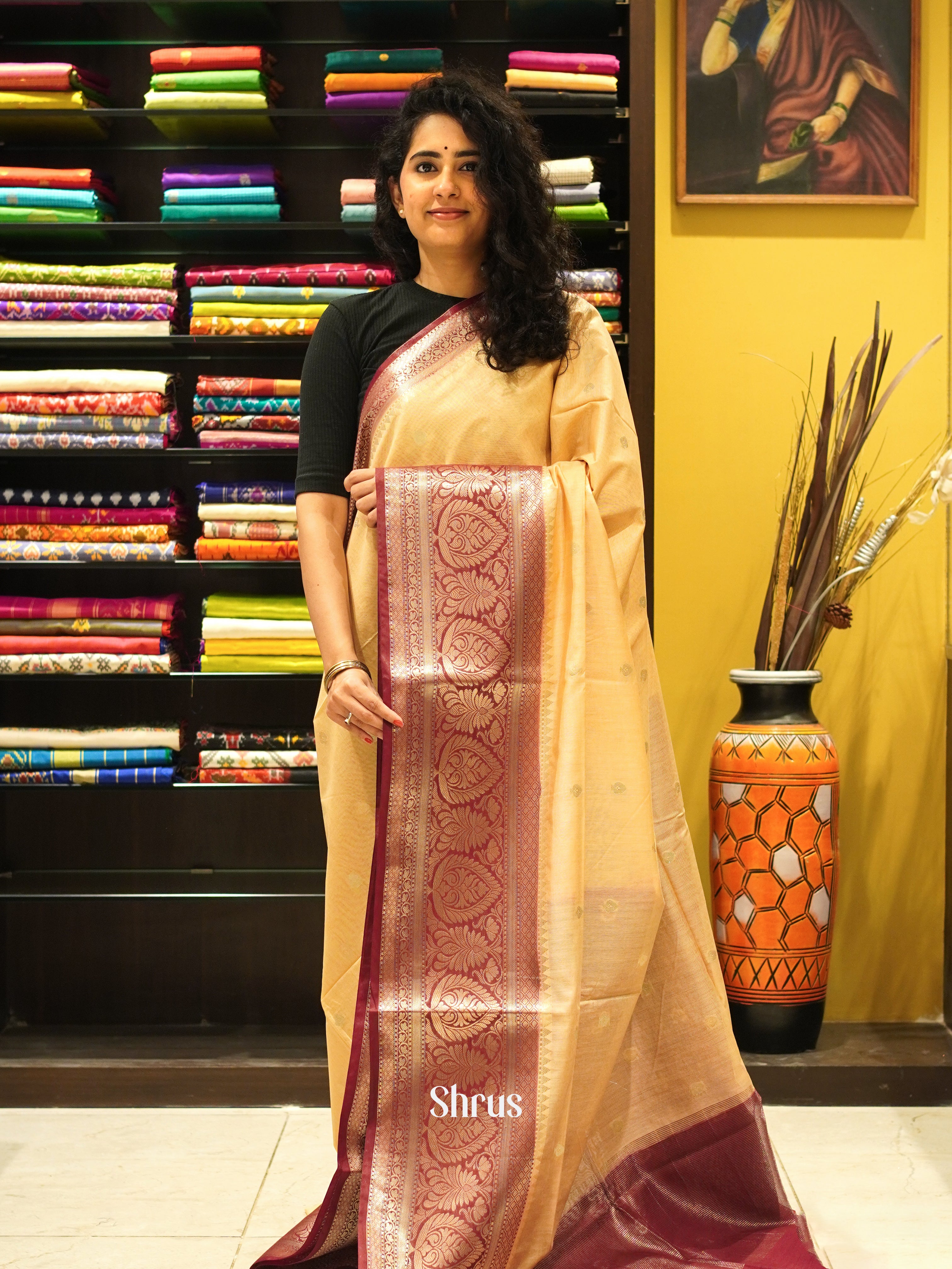 CDS27243 - Semi Silkcotton Saree - Shop on ShrusEternity.com