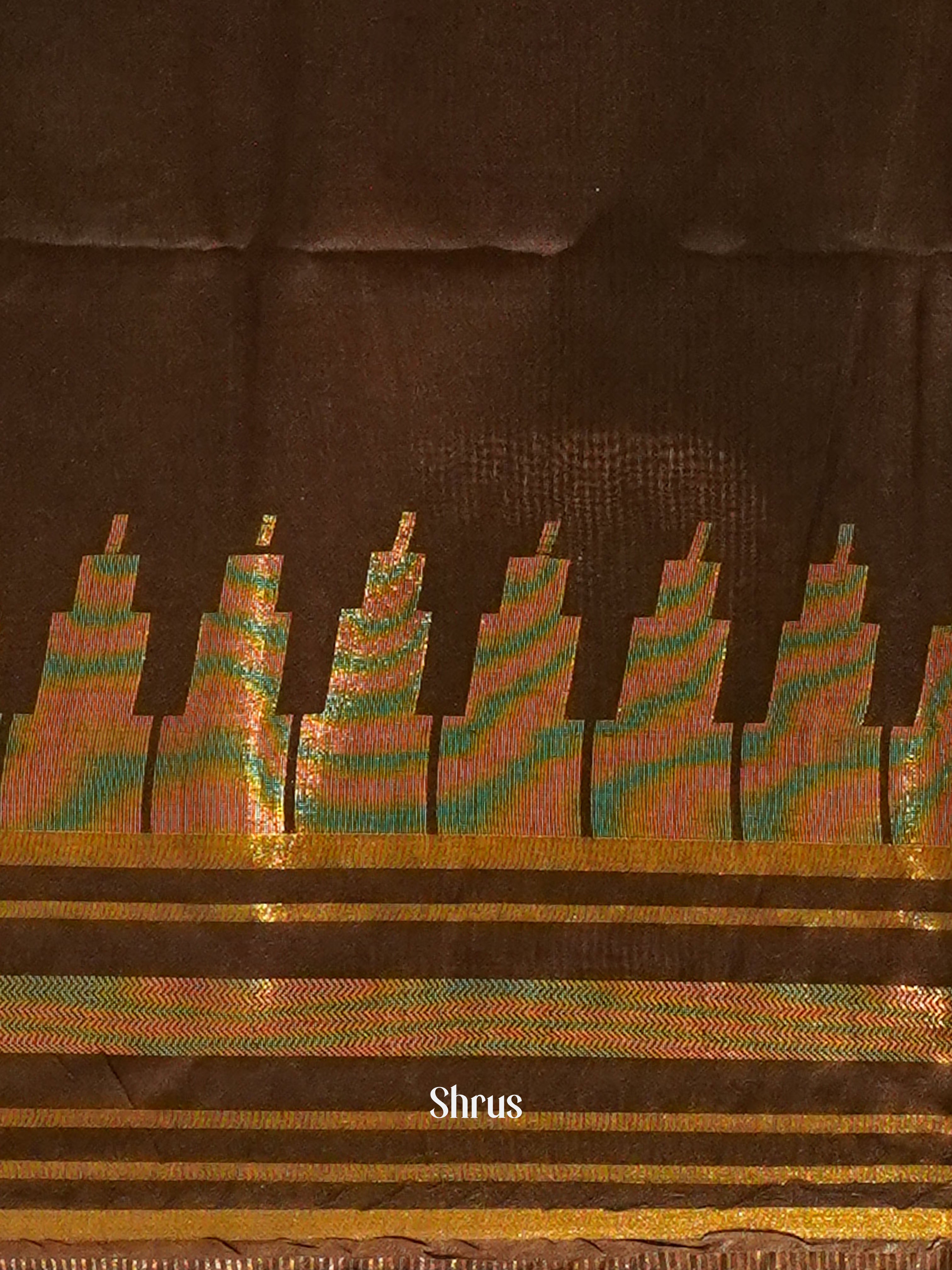 Cream & Brown - Shibori Saree