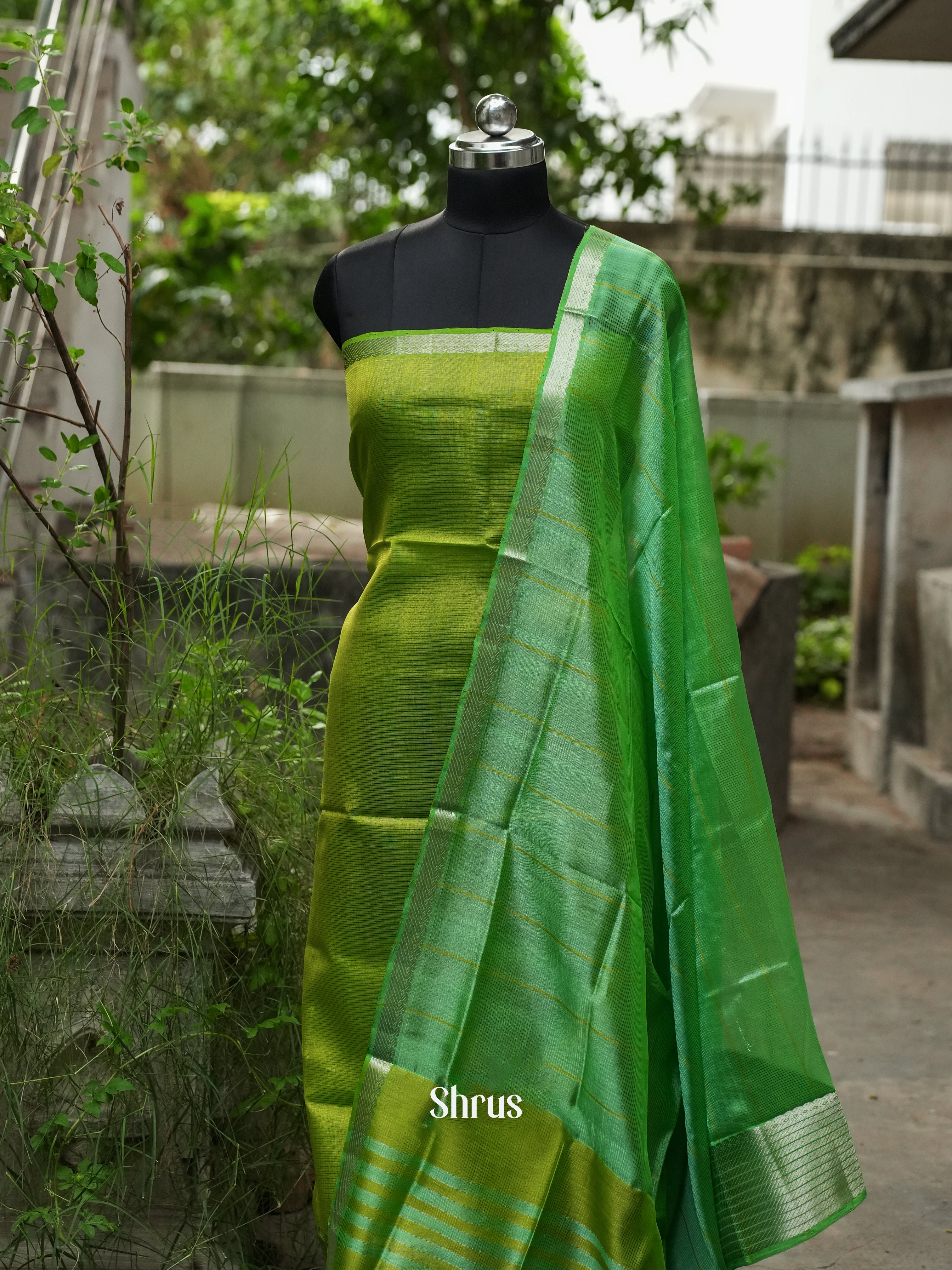 Green - Mangalagiri Salwar - Shop on ShrusEternity.com