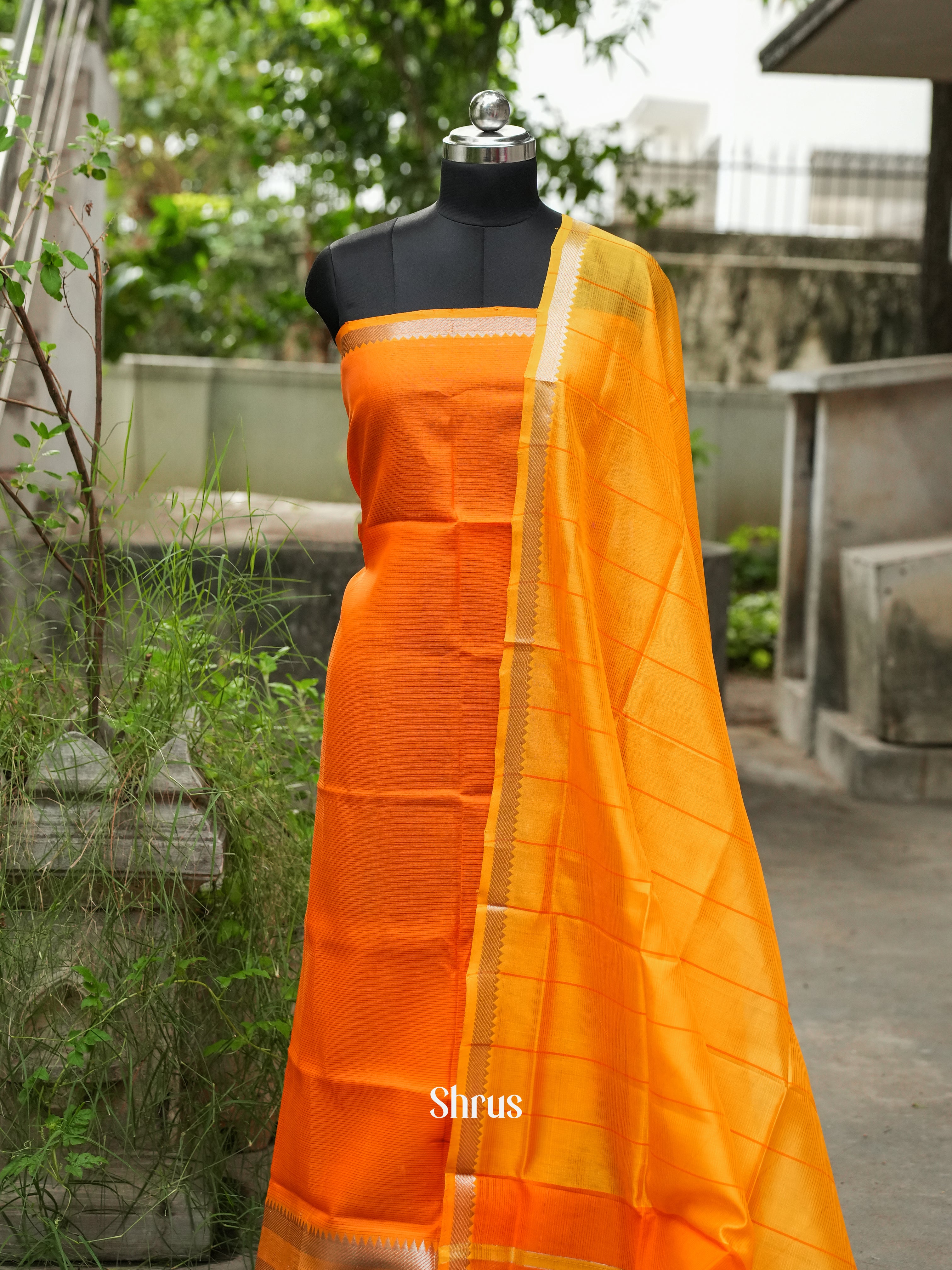 Orange - Mangalagiri Salwar - Shop on ShrusEternity.com