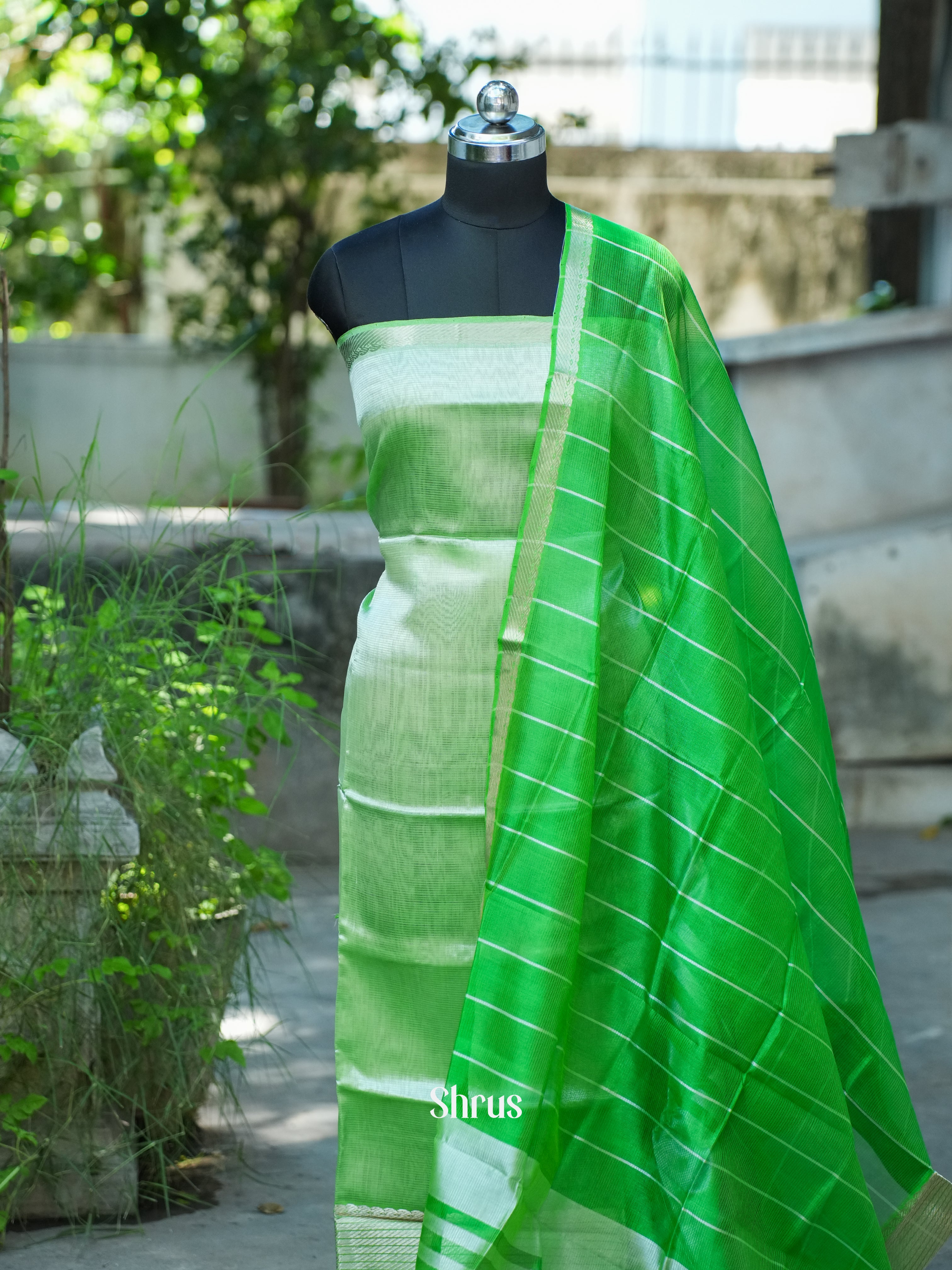 Pista Green  - Mangalagiri Salwar - Shop on ShrusEternity.com