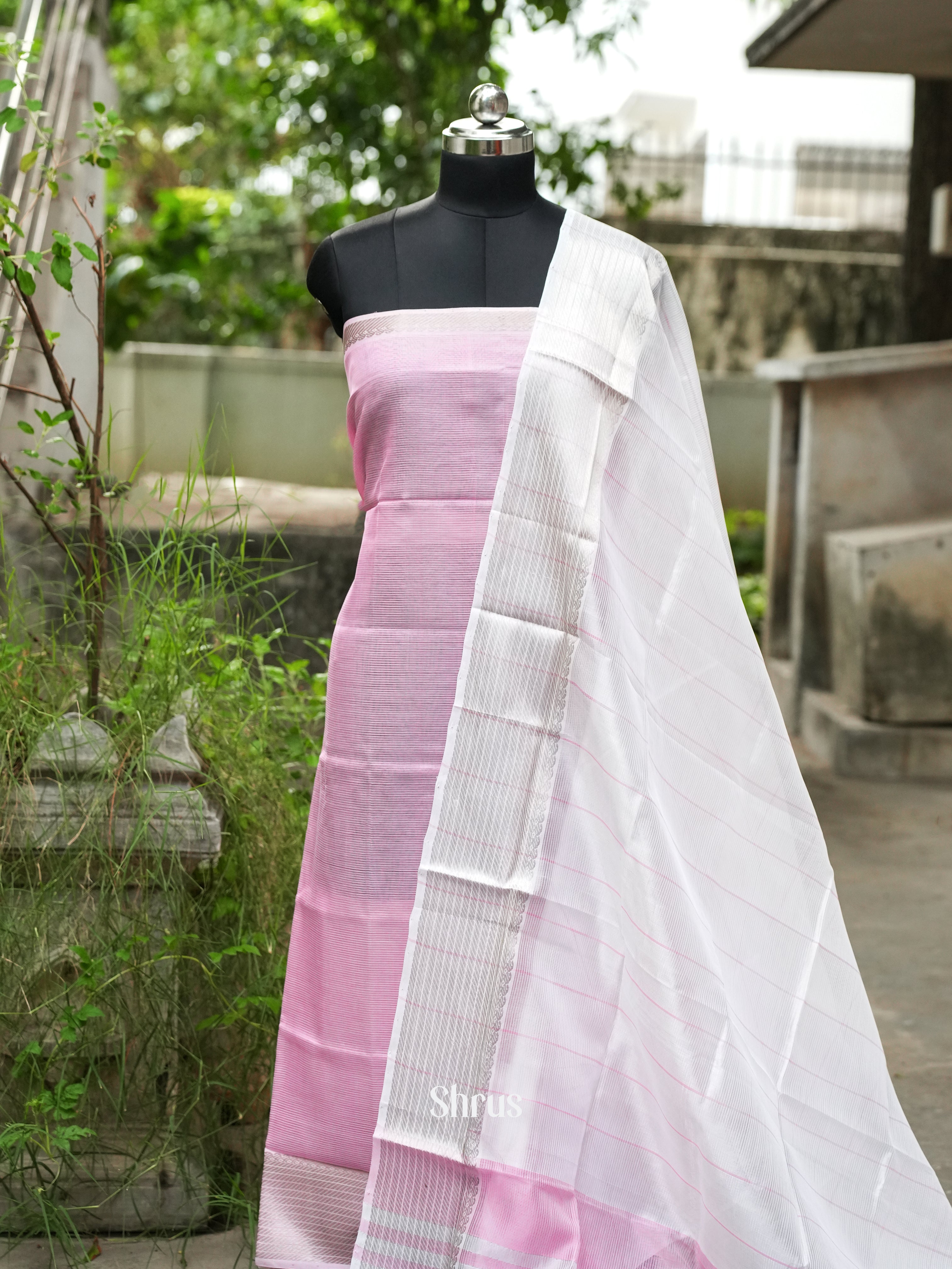 Pink & White - Mangalagiri Salwar - Shop on ShrusEternity.com