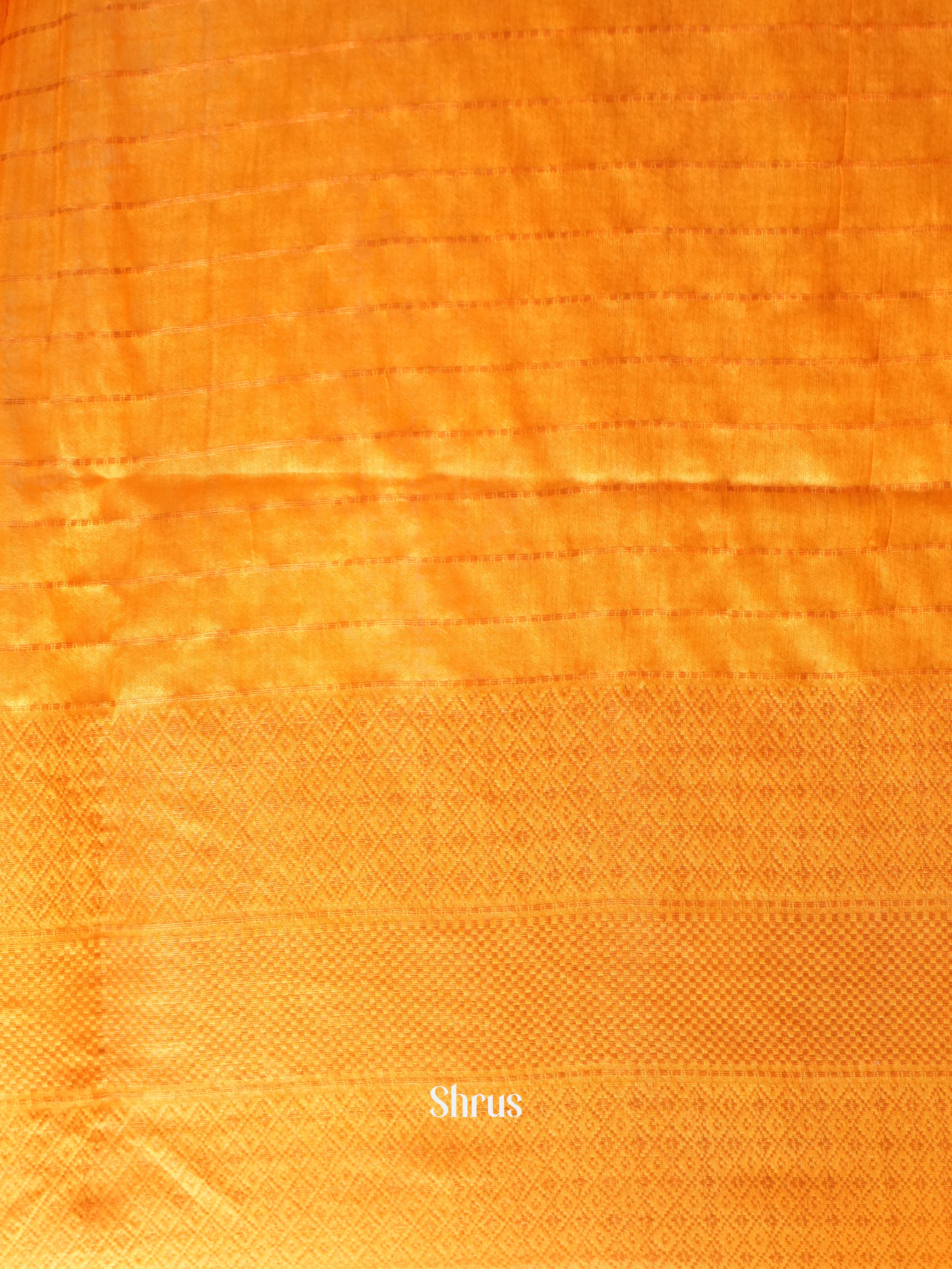 Red & Mustard - Semi Tussar Saree