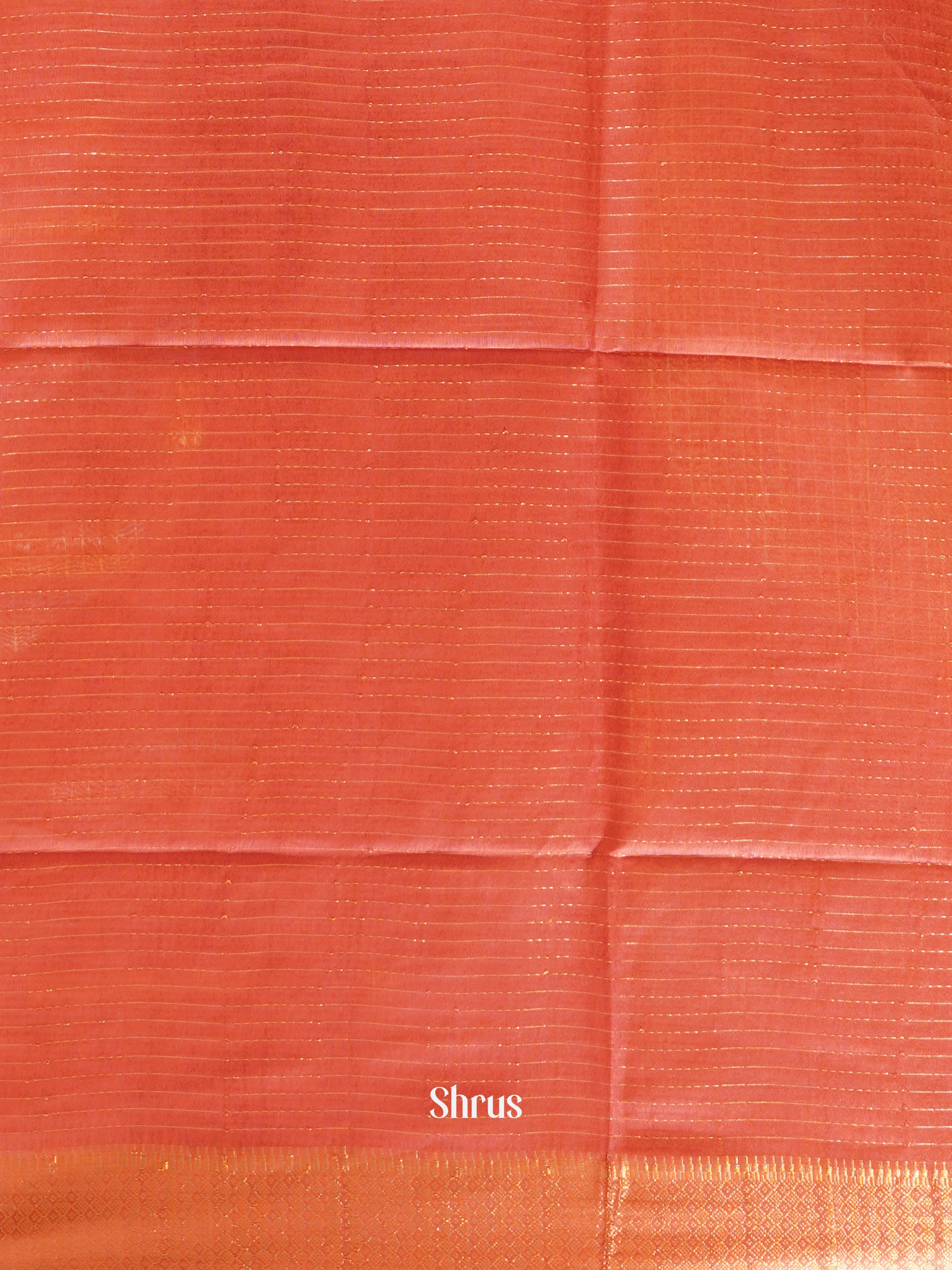 Yellow &  Orangish Pink - Semi Tussar Saree - Shop on ShrusEternity.com