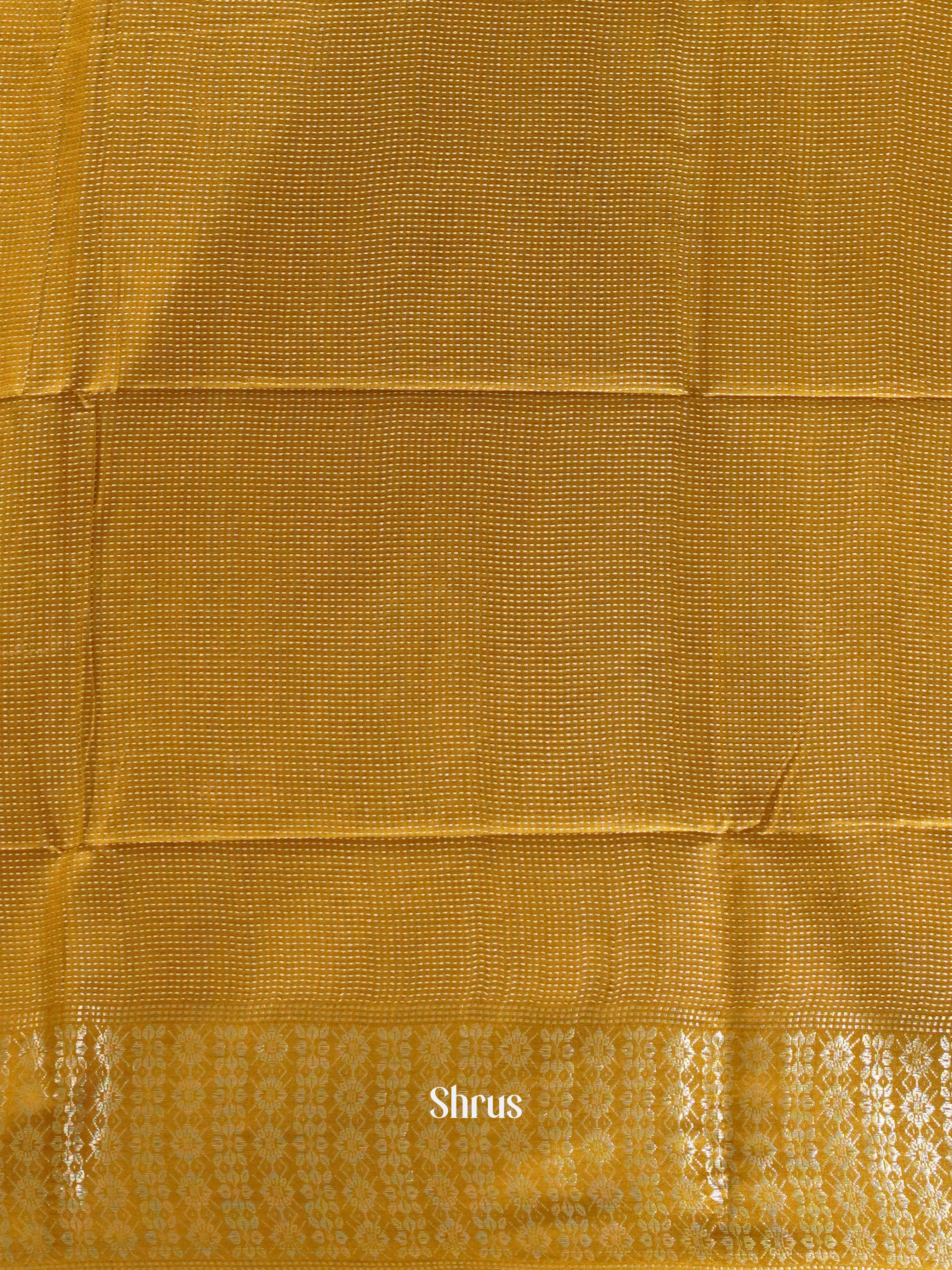 Mustardy Green(Single Tone)- Semi Tussar Saree - Shop on ShrusEternity.com