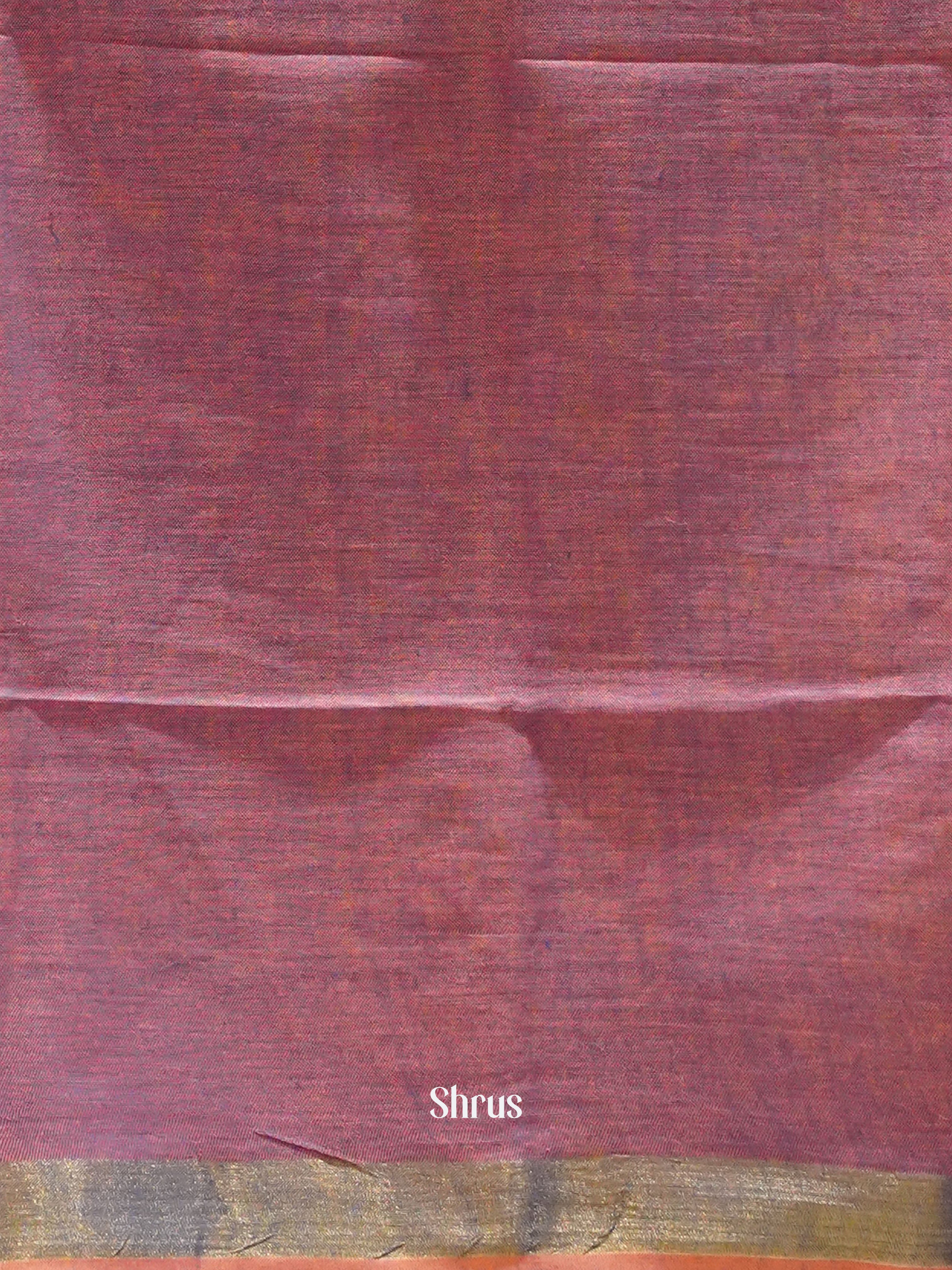 Brown & Purple - Art Linen Saree