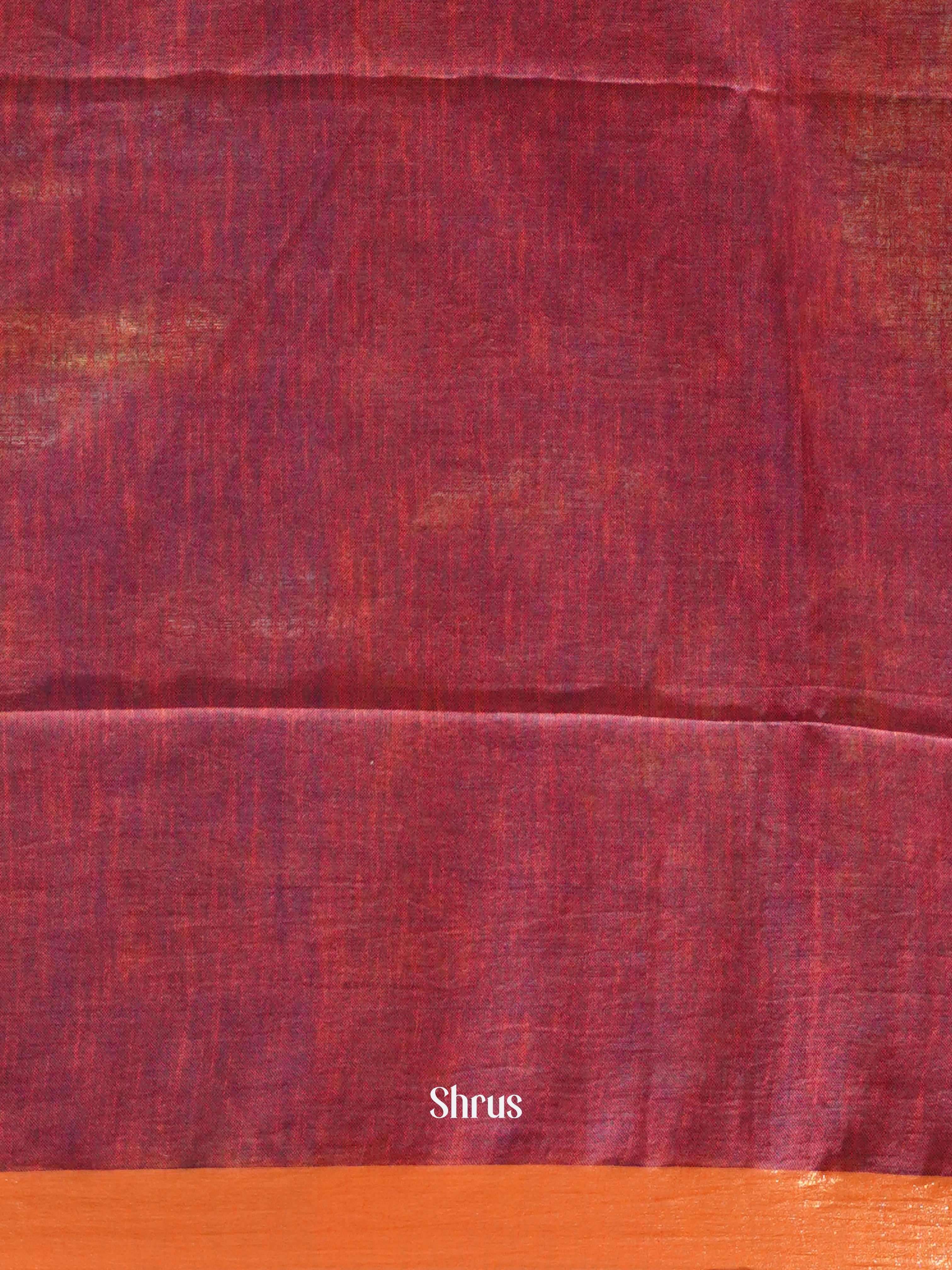 Blue  & Maroon - Art Linen Saree - Shop on ShrusEternity.com