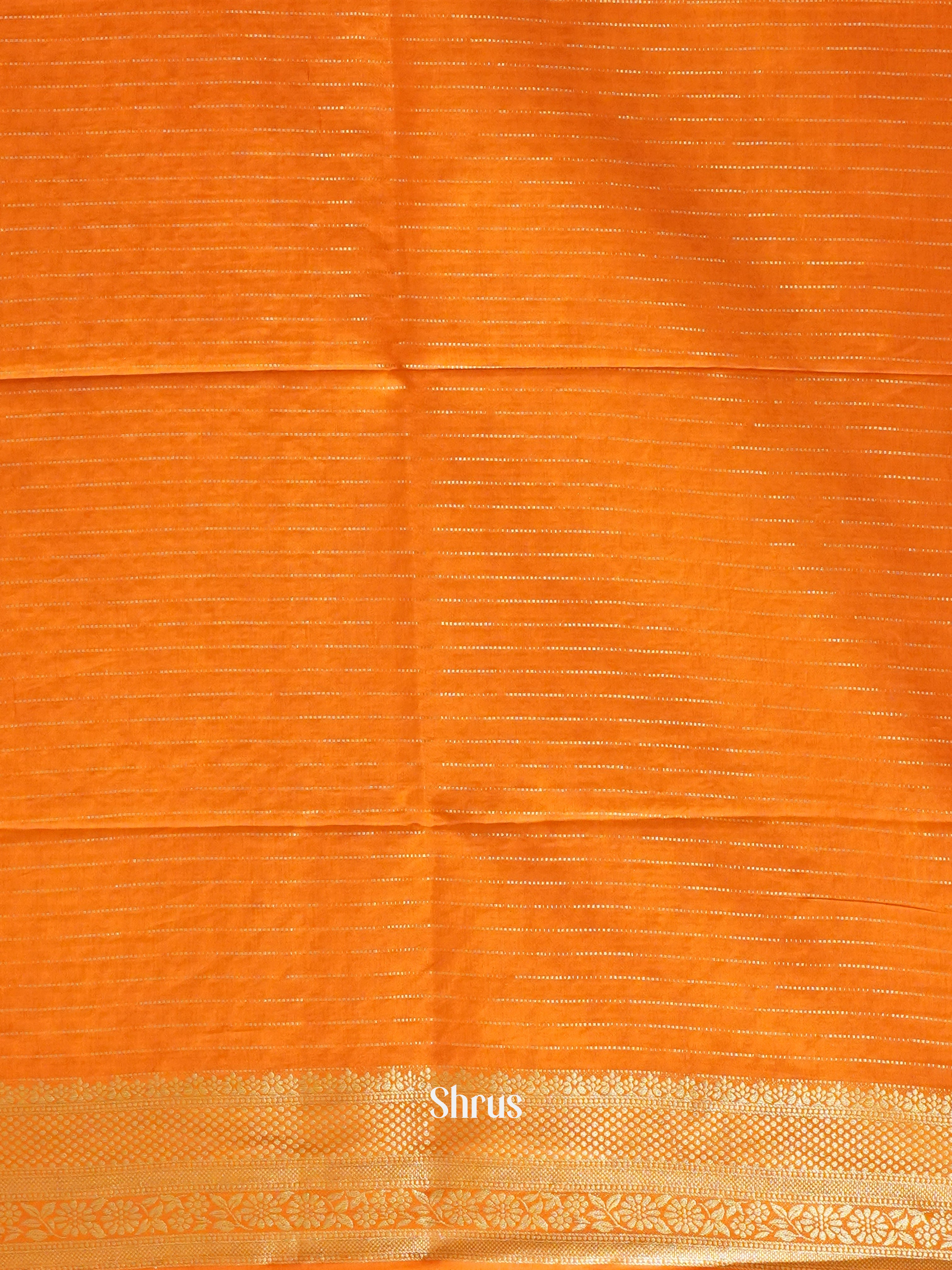 Orange(Single Tone) -Semi Silk Cotton Saree