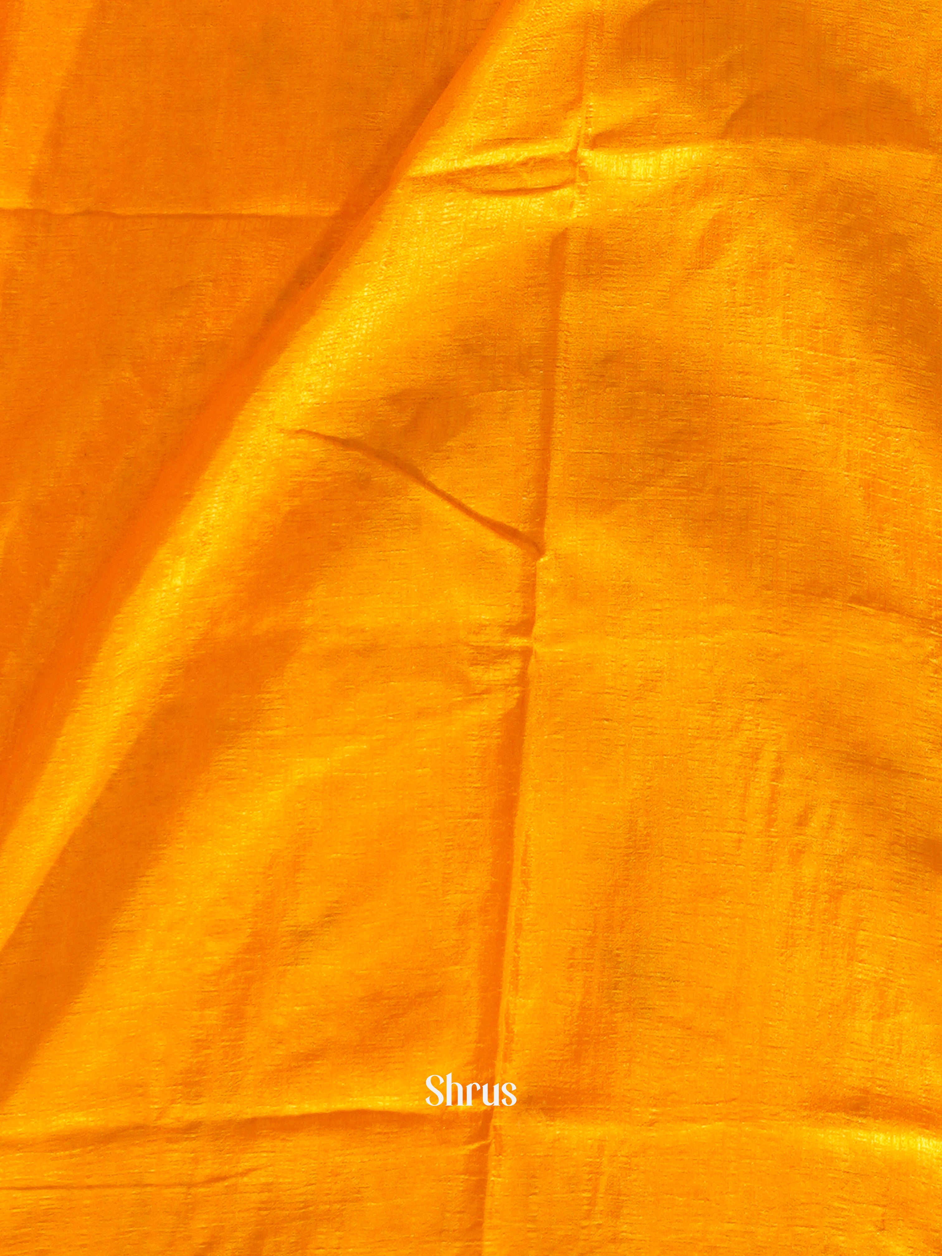 Yellow(Single Tone) - Semi Kantha Saree - Shop on ShrusEternity.com