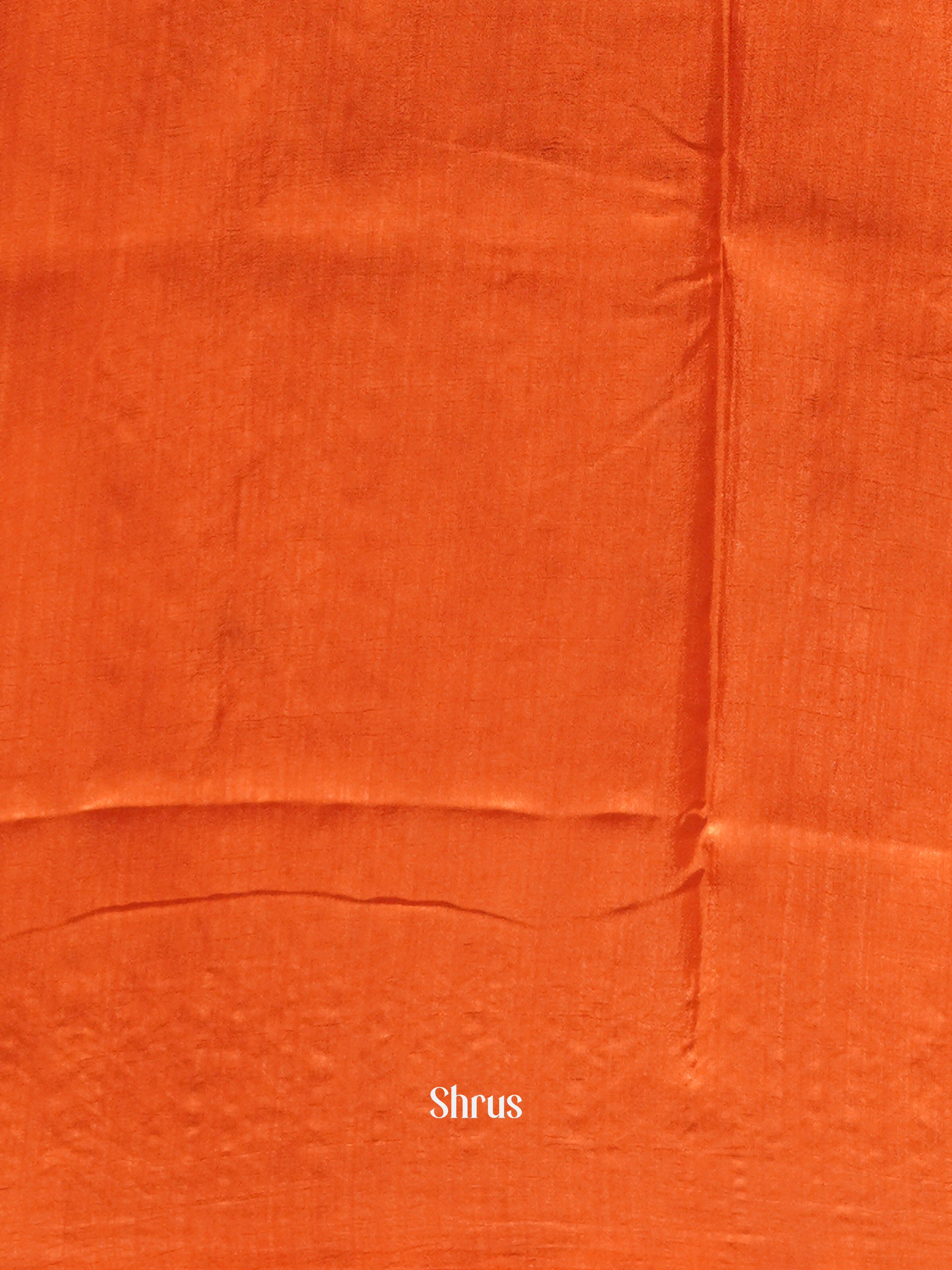 Orange(Single Tone)- Semi Kantha Saree - Shop on ShrusEternity.com