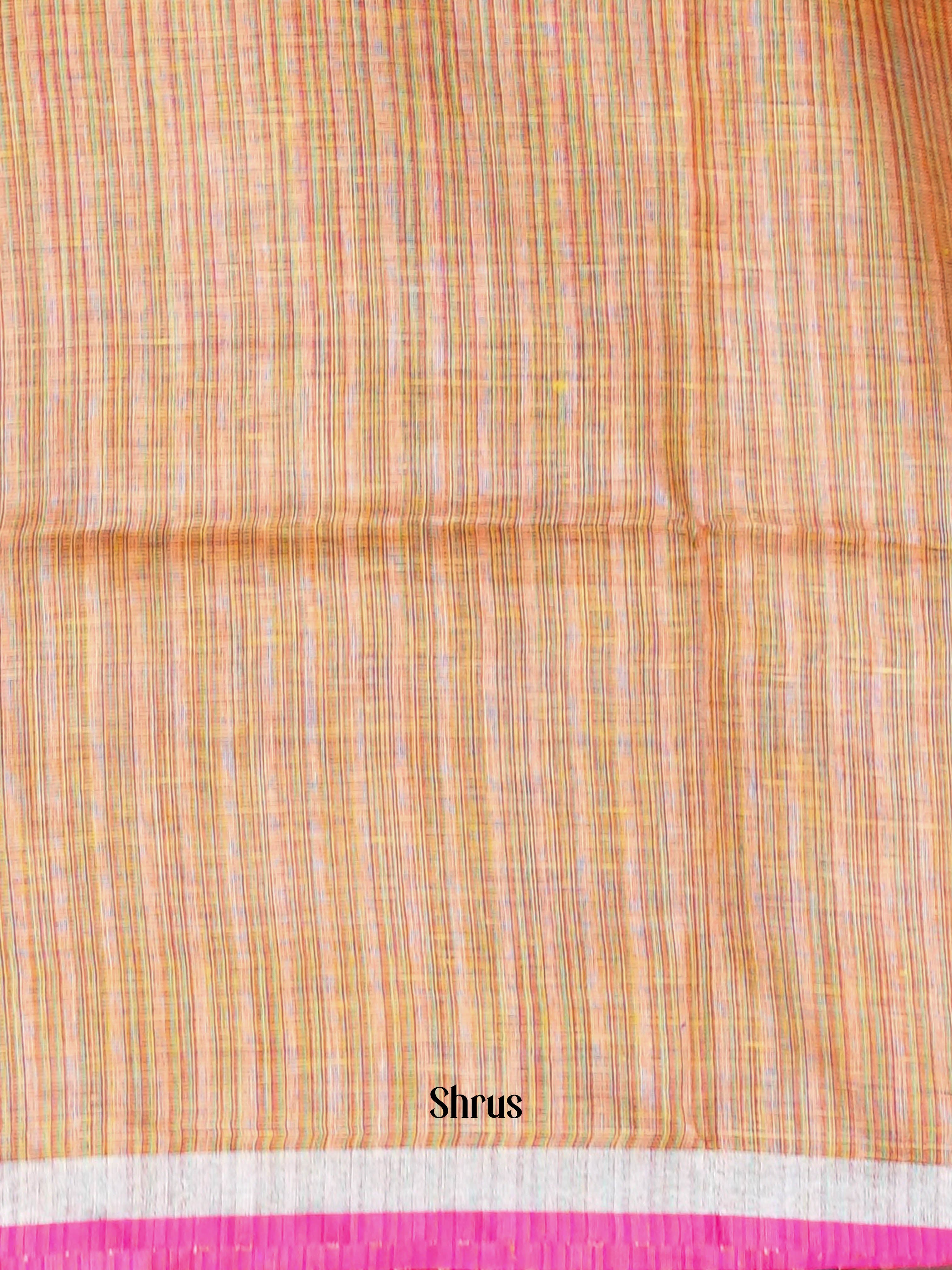 Peach - Linen Saree