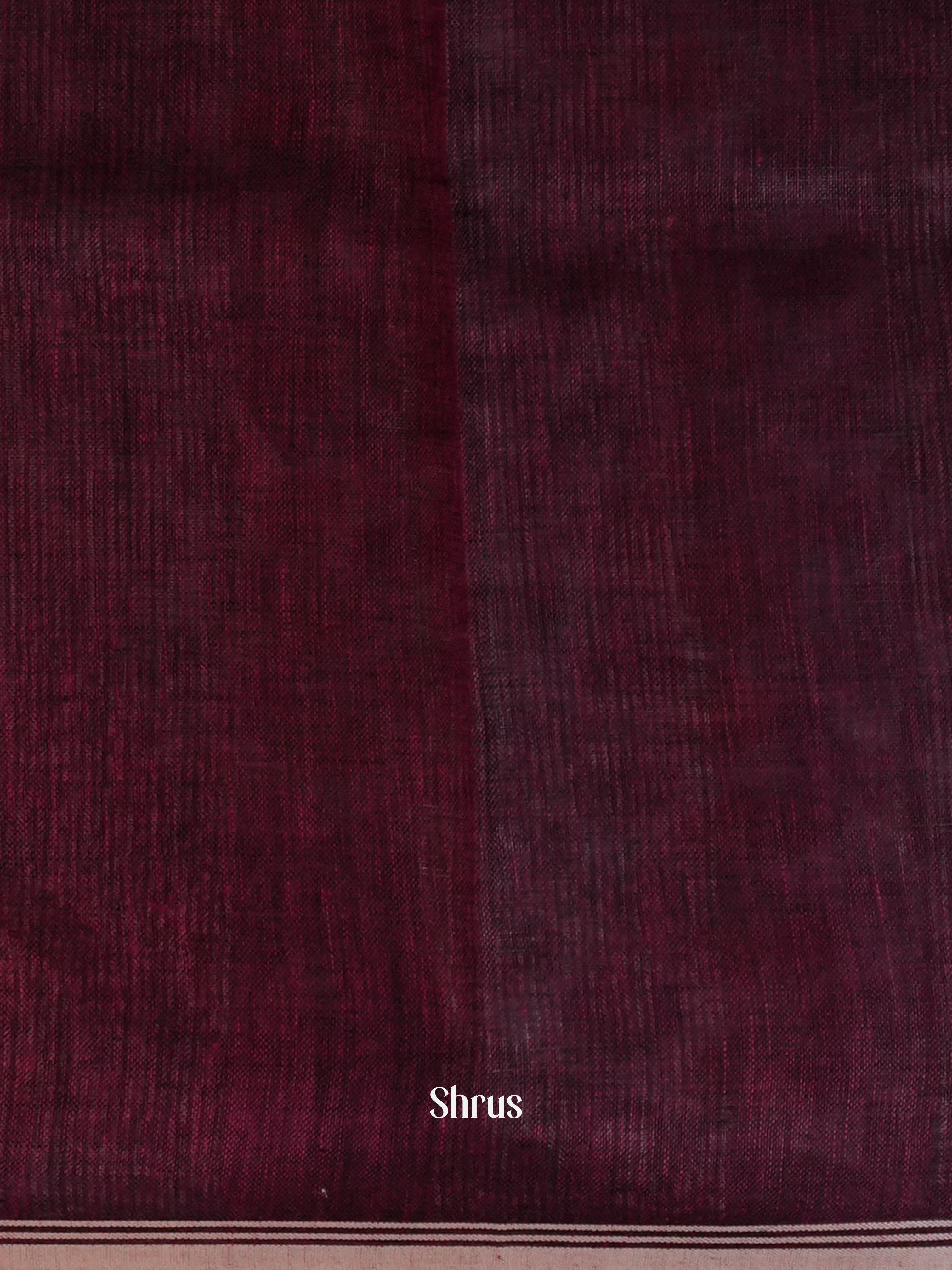 Maroon  - Linen Saree Saree