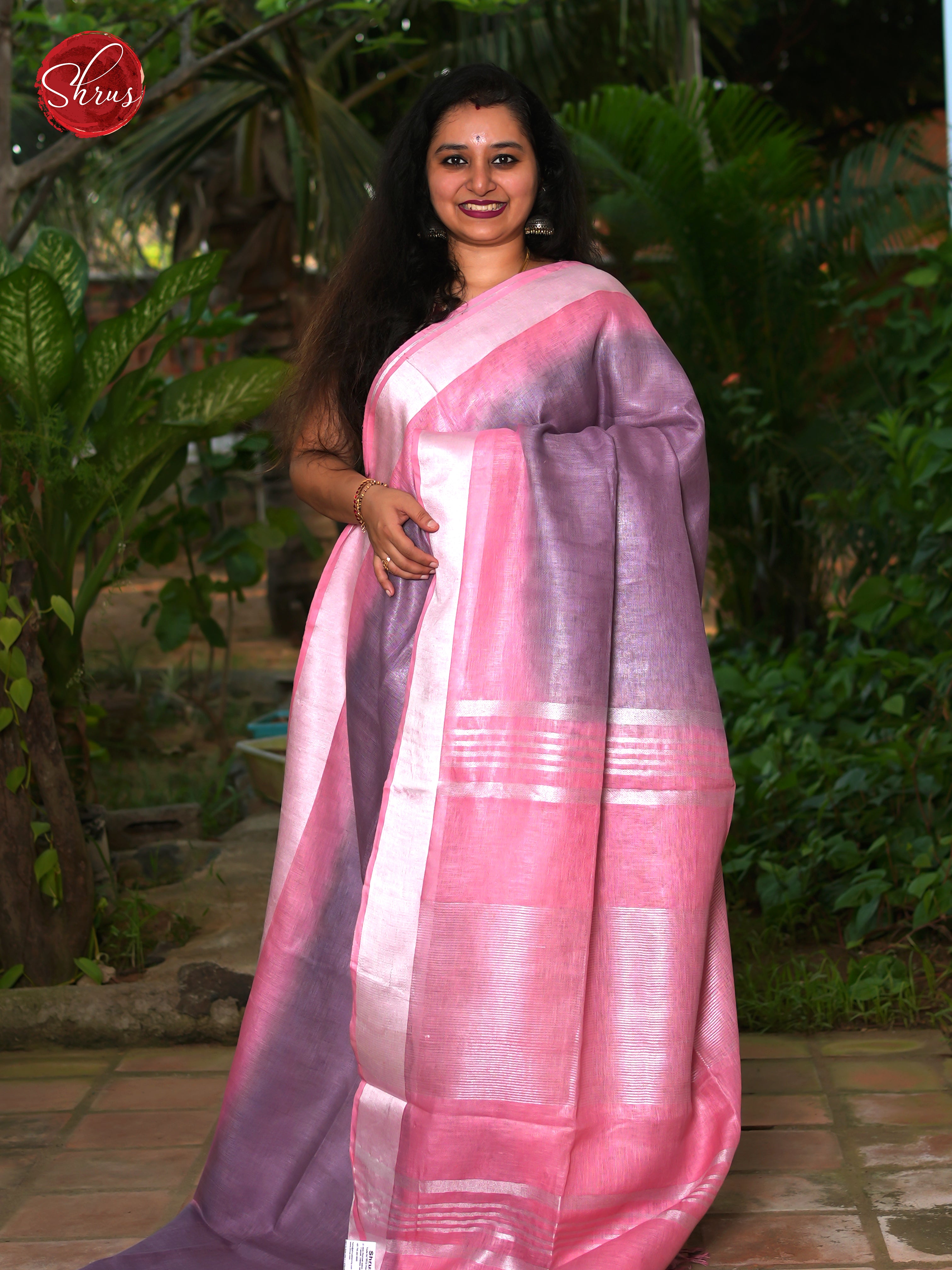 Lavender & Pink - Linen Saree - Shop on ShrusEternity.com