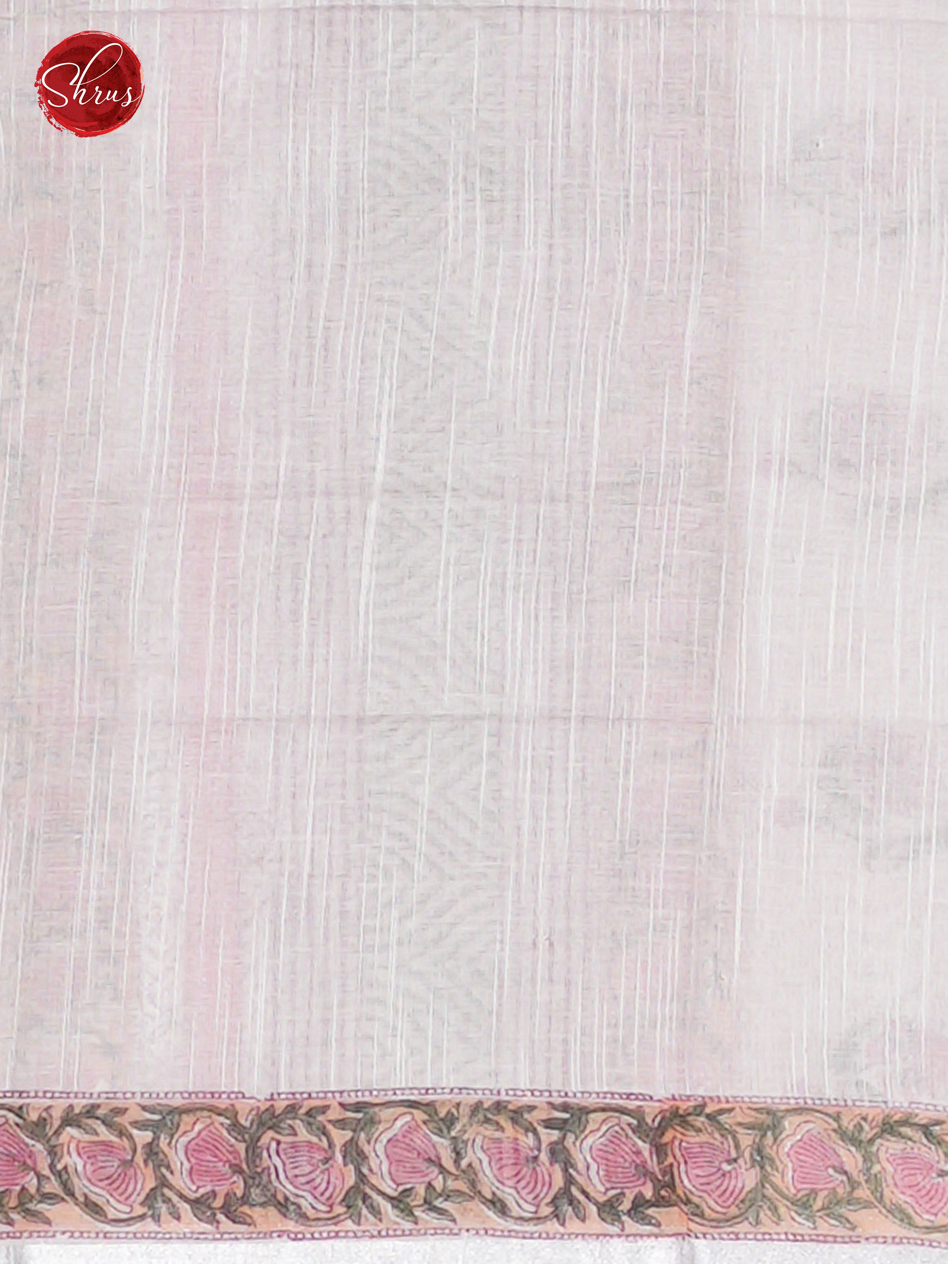 Peach & White - Linen Saree - Shop on ShrusEternity.com