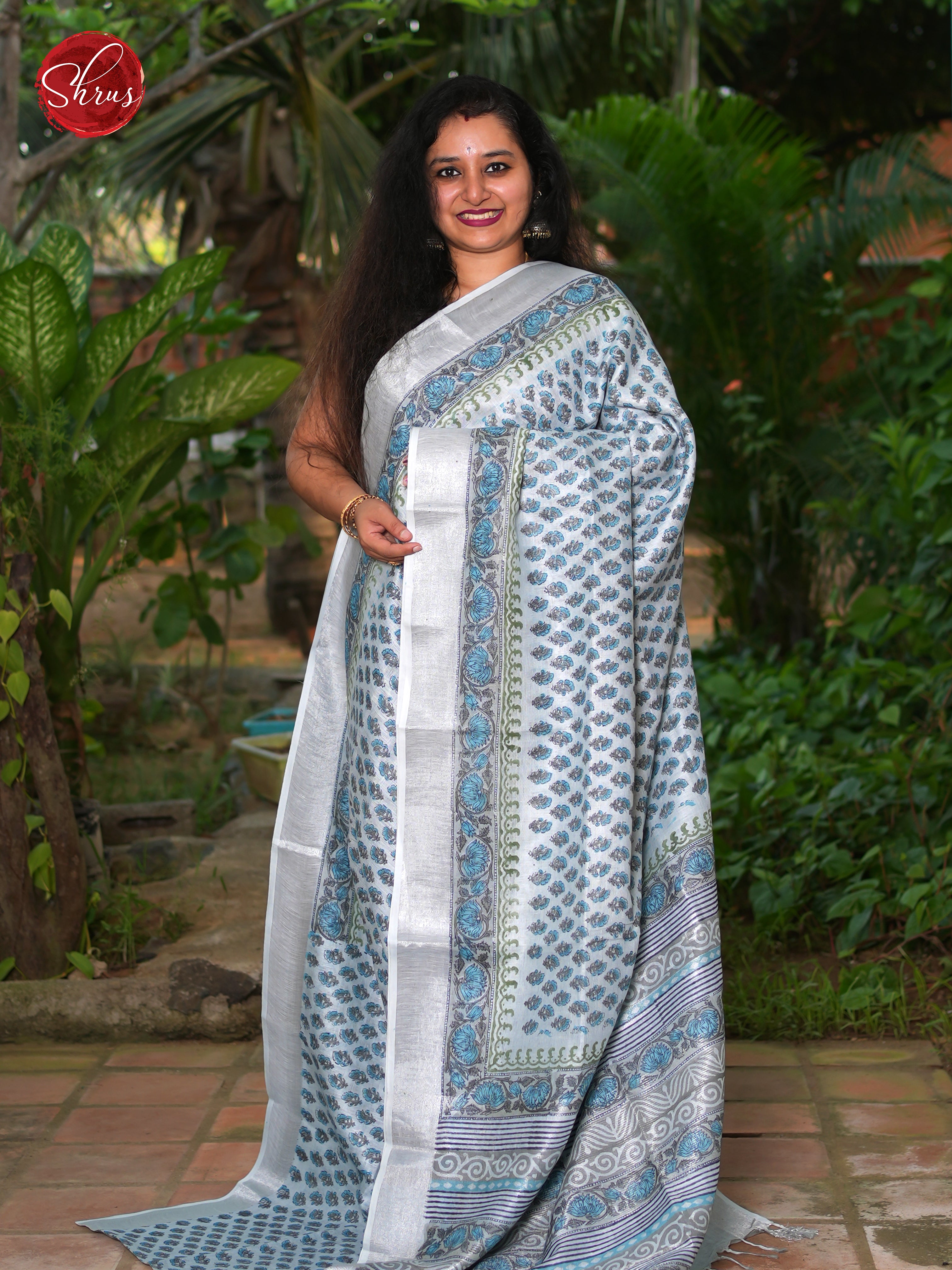 Blue - Linen Saree Saree