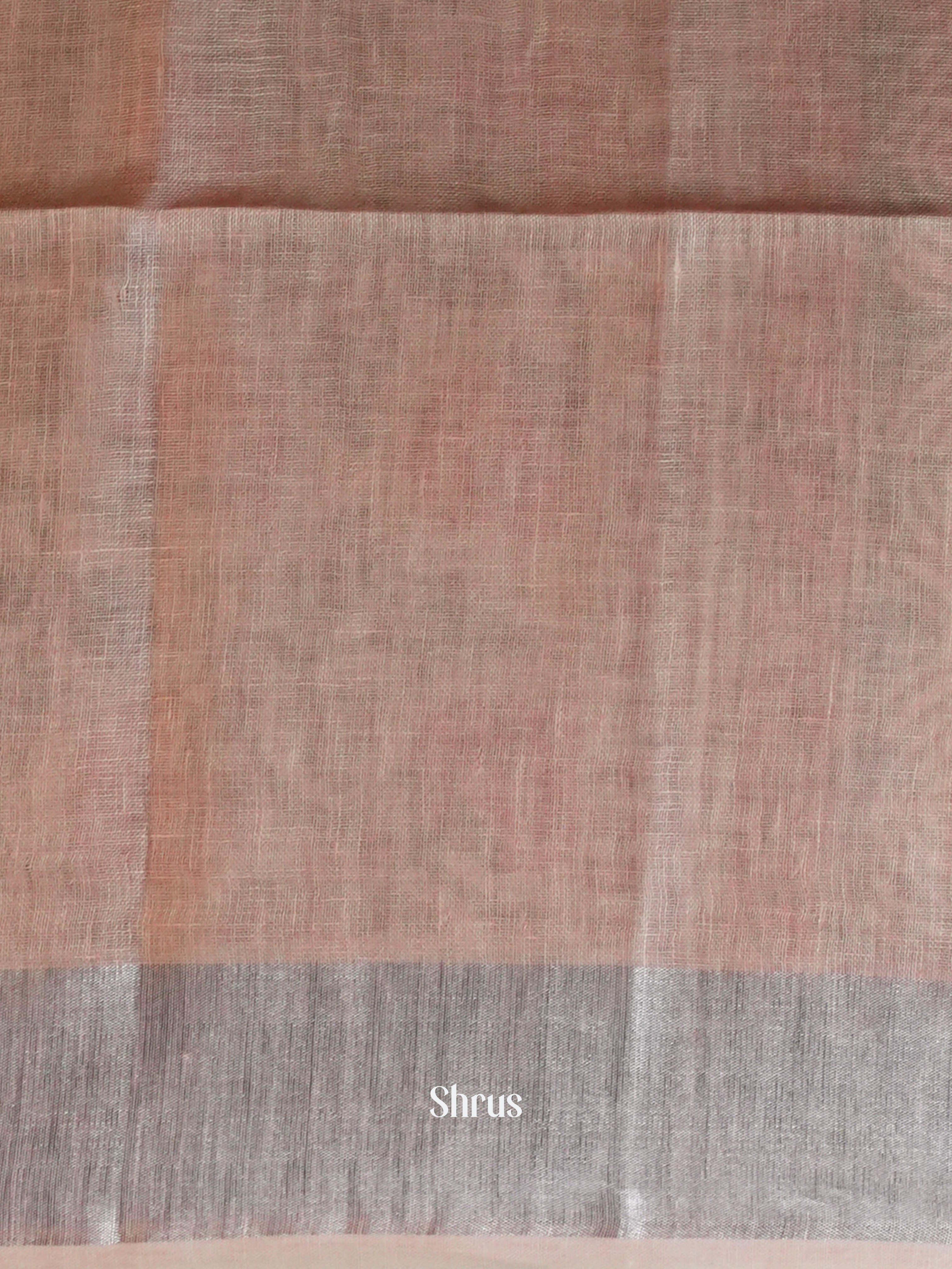 Peachy Orange  - Linen Saree Saree