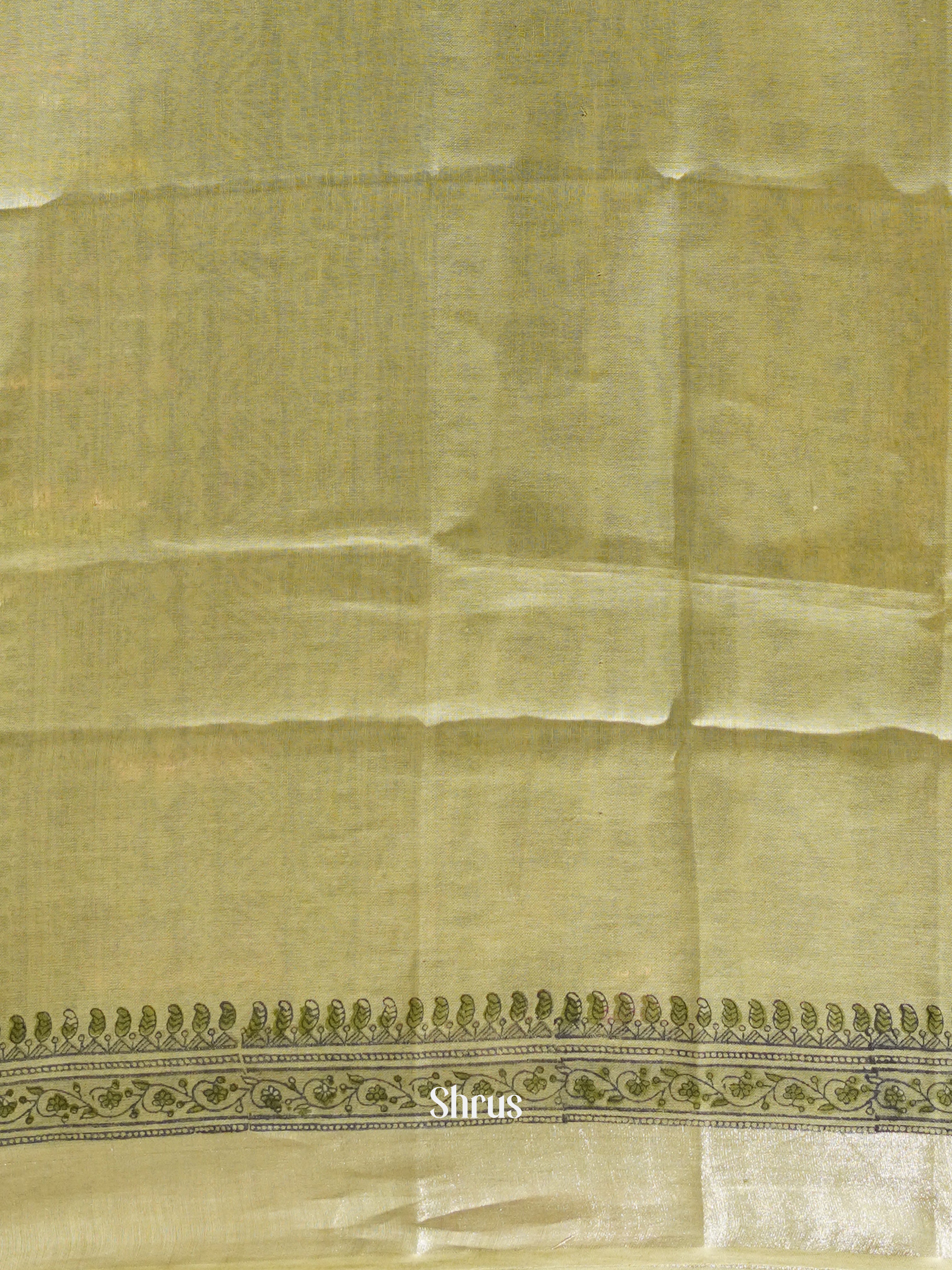 Green  - Linen Saree - Shop on ShrusEternity.com