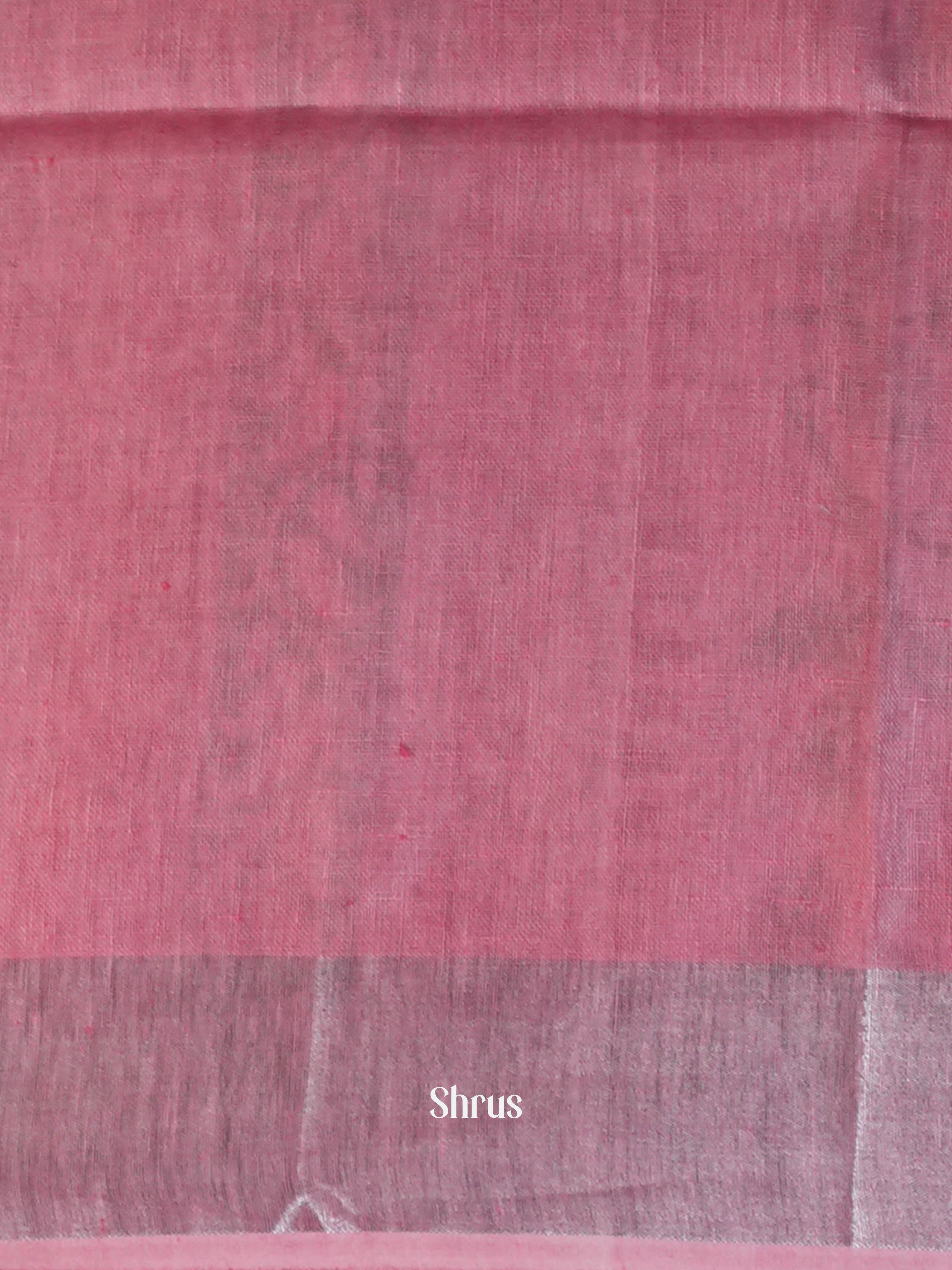 Rosy Pink  - Linen Saree Saree