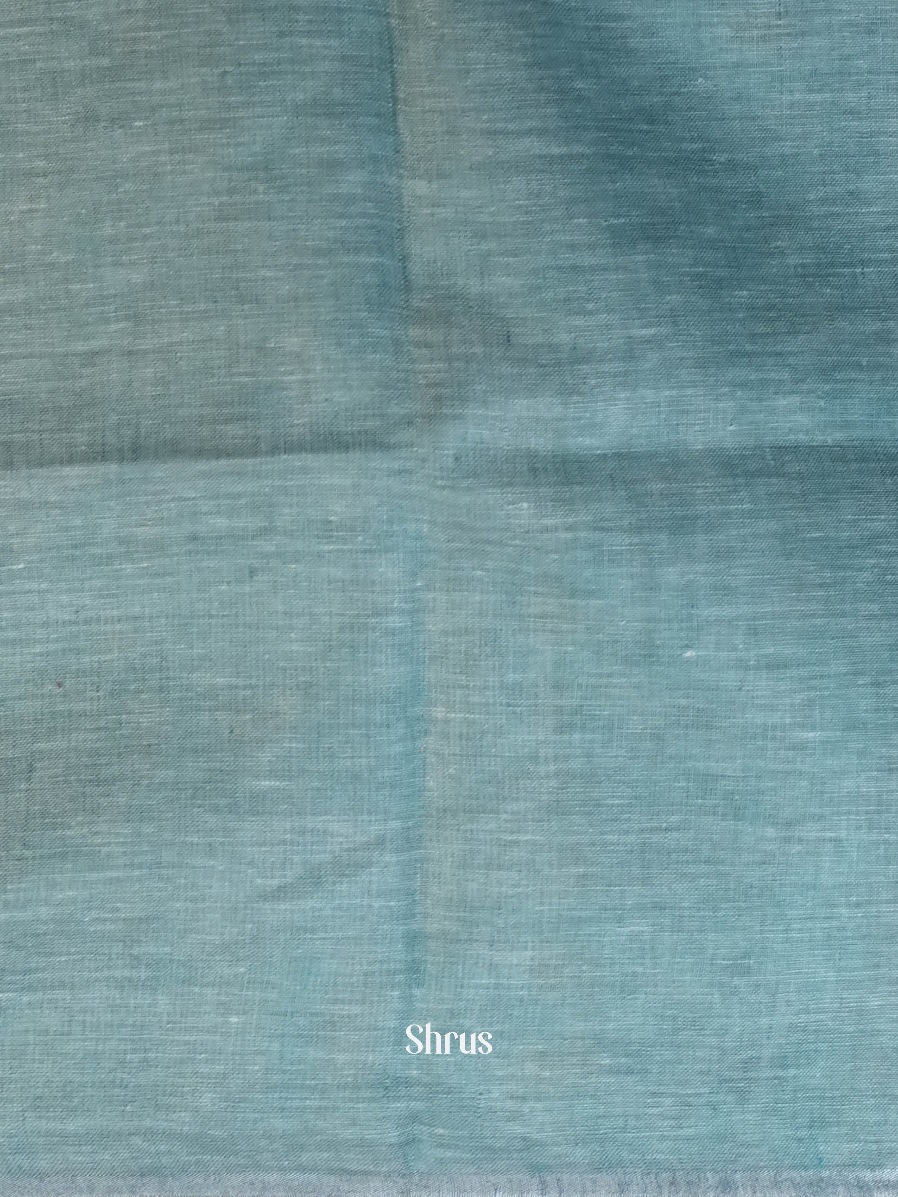 Sky Blue  - Linen Saree Saree