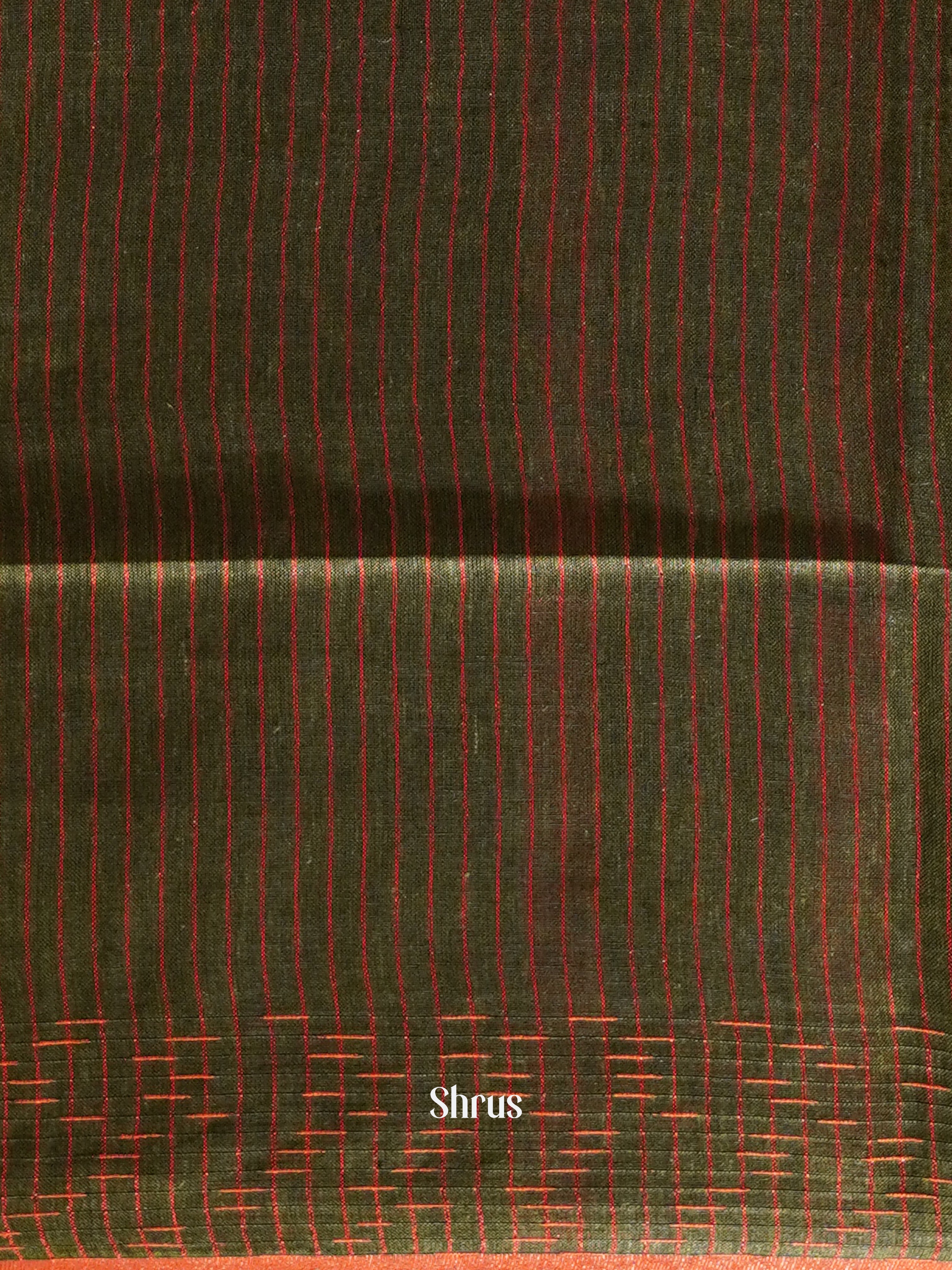 Green & Red - Linen Saree