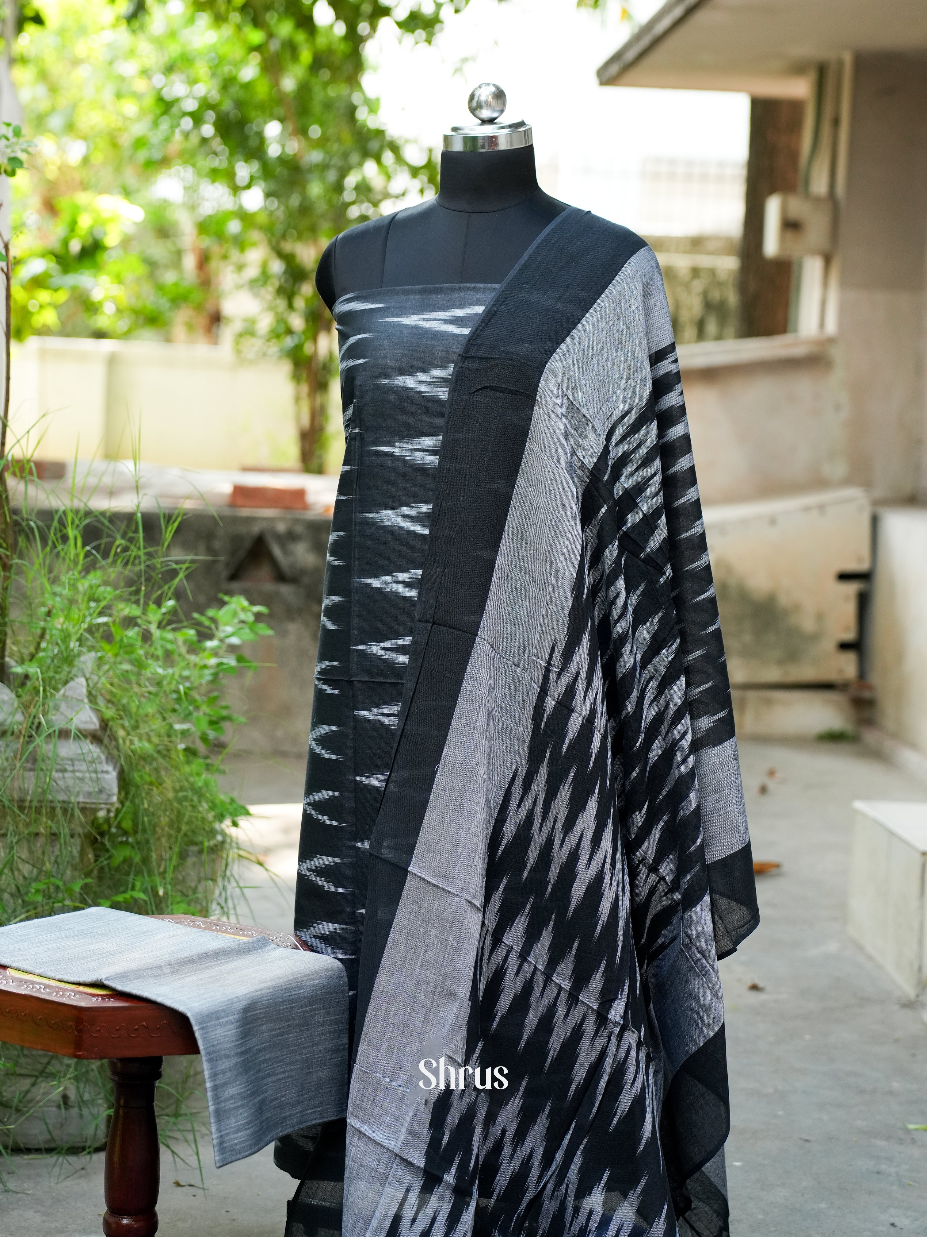 Black - Ikkat Salwar - Shop on ShrusEternity.com