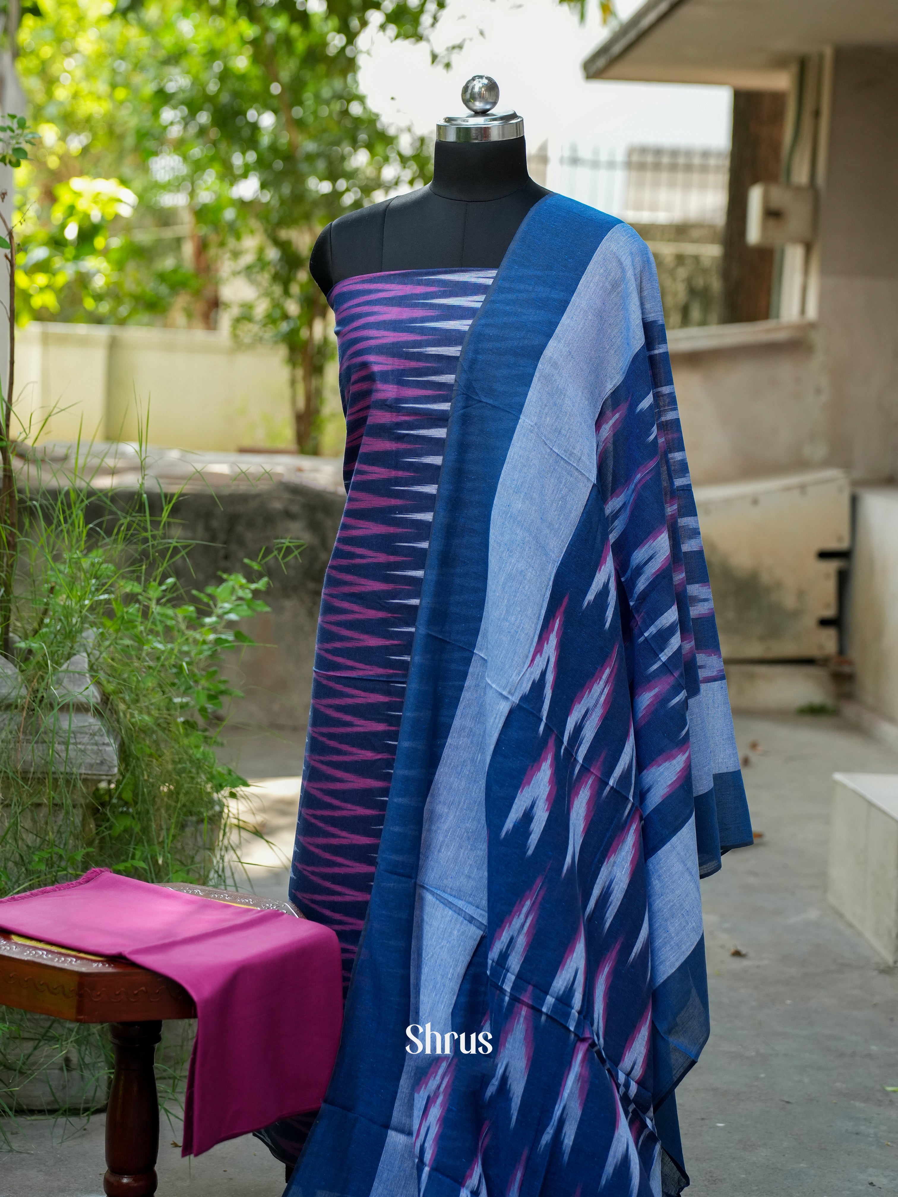 Blue & Purple - Ikkat Salwar - Shop on ShrusEternity.com