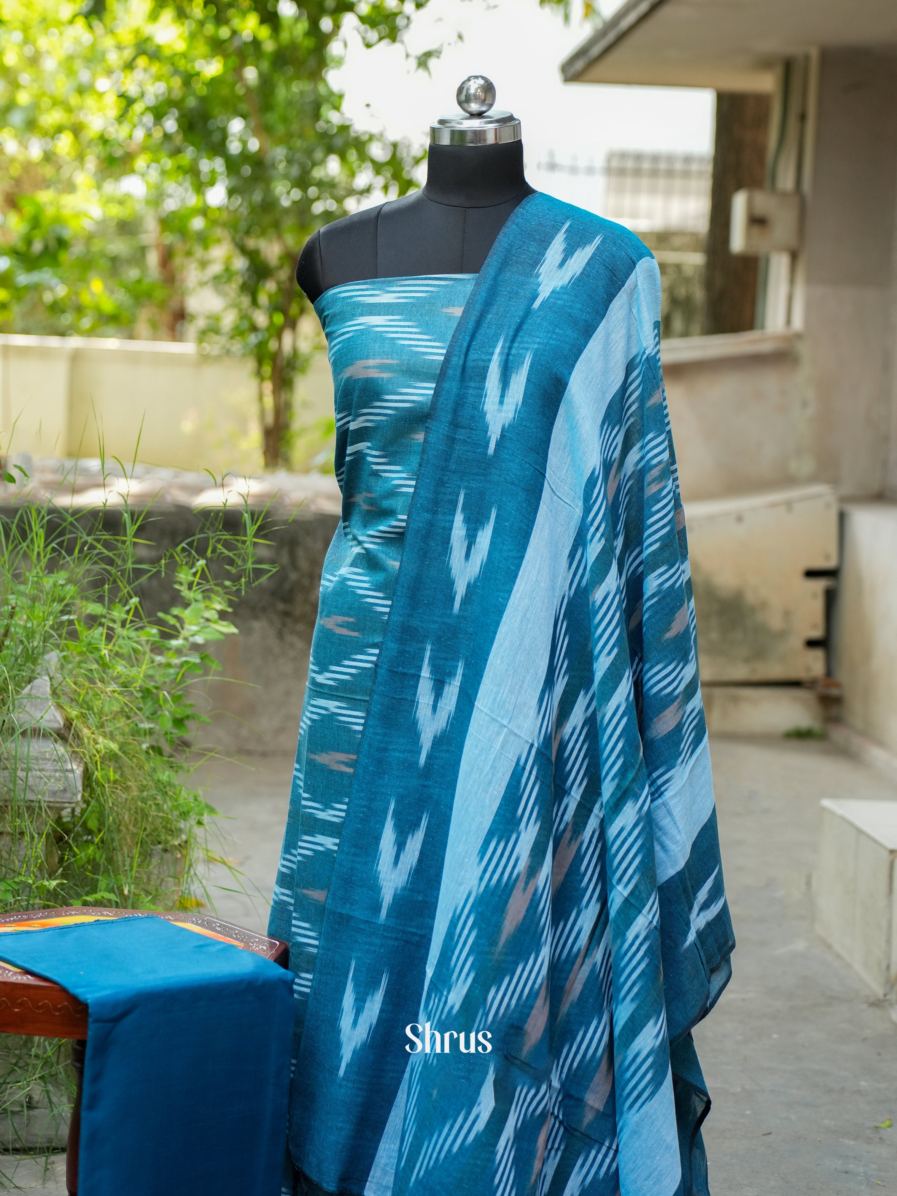Blue - Ikkat Salwar - Shop on ShrusEternity.com
