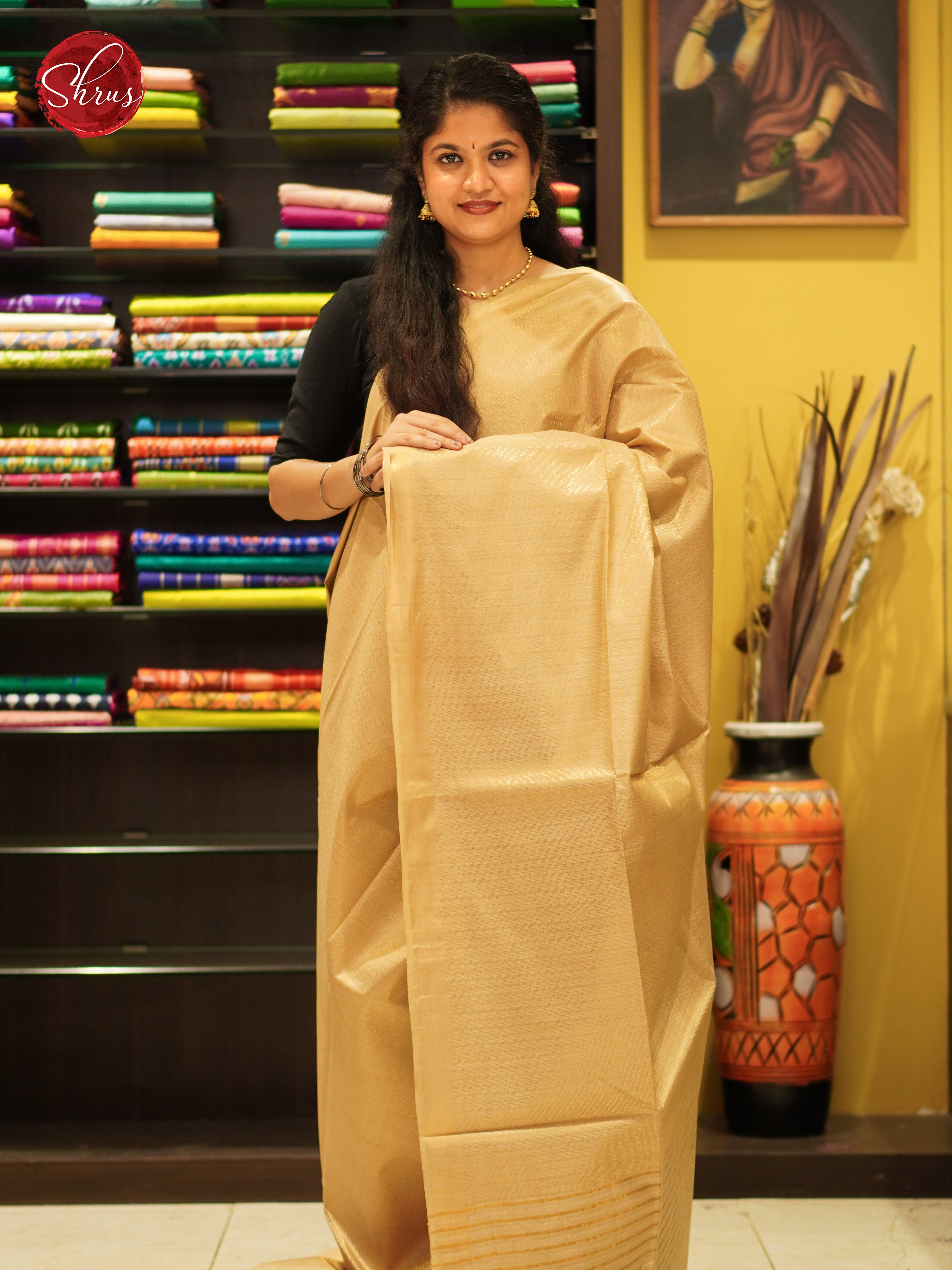 Sandal(Single Tone) - Semi Tussar Saree - Shop on ShrusEternity.com