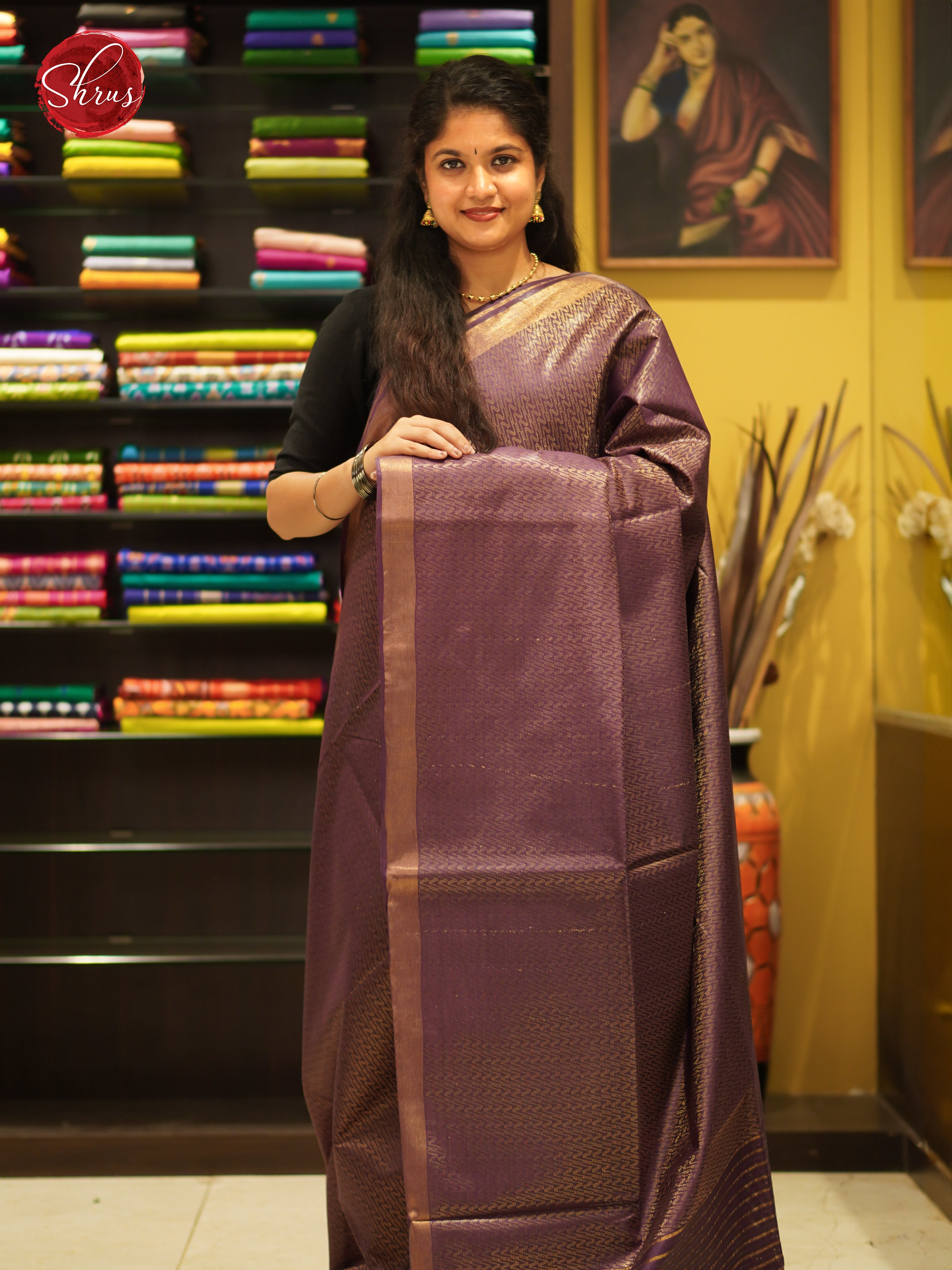 Brown(Single Tone) - Semi Tussar Saree - Shop on ShrusEternity.com