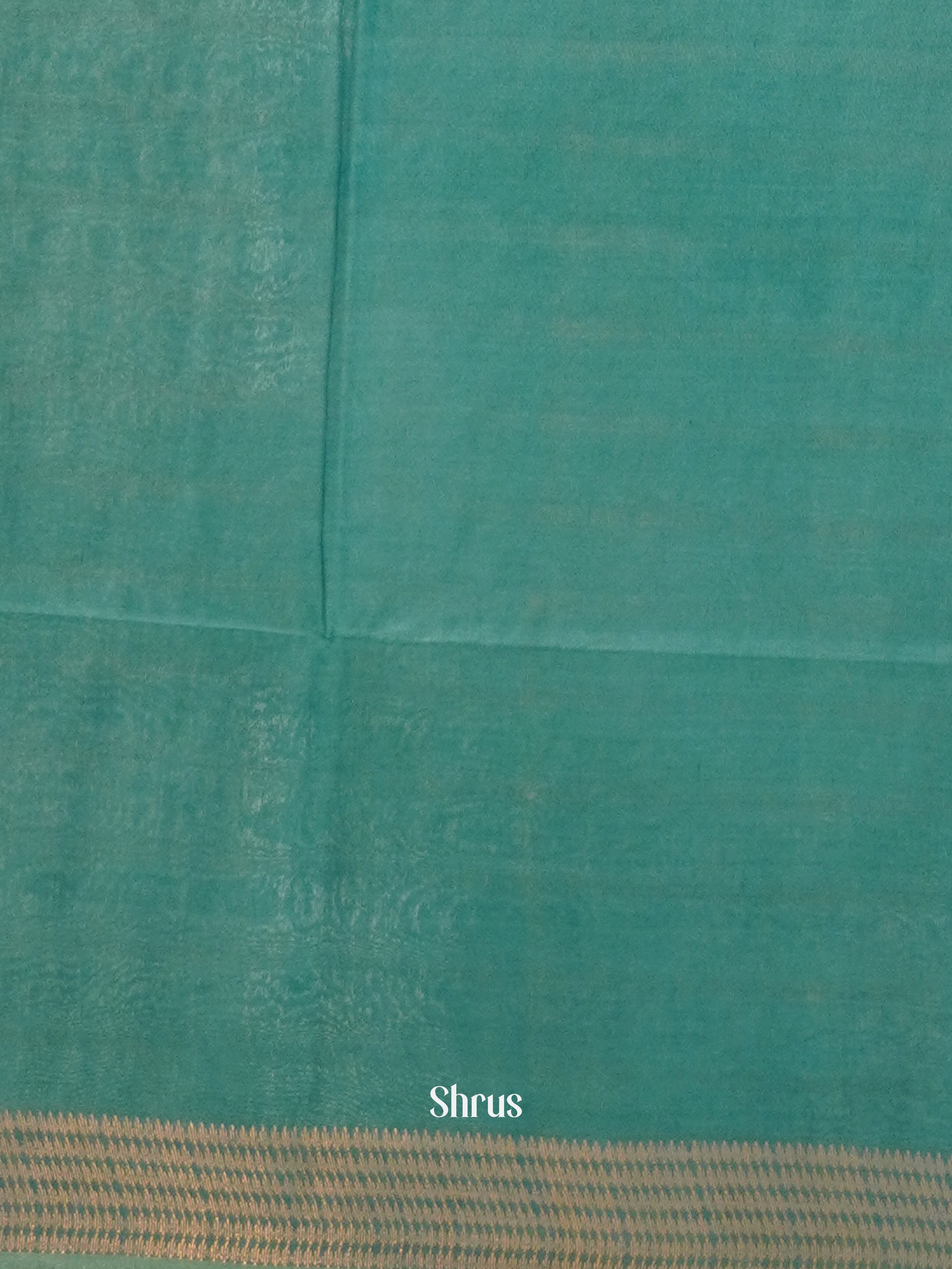 Teal Green (Single Tone) - Semi Tussar Saree - Shop on ShrusEternity.com