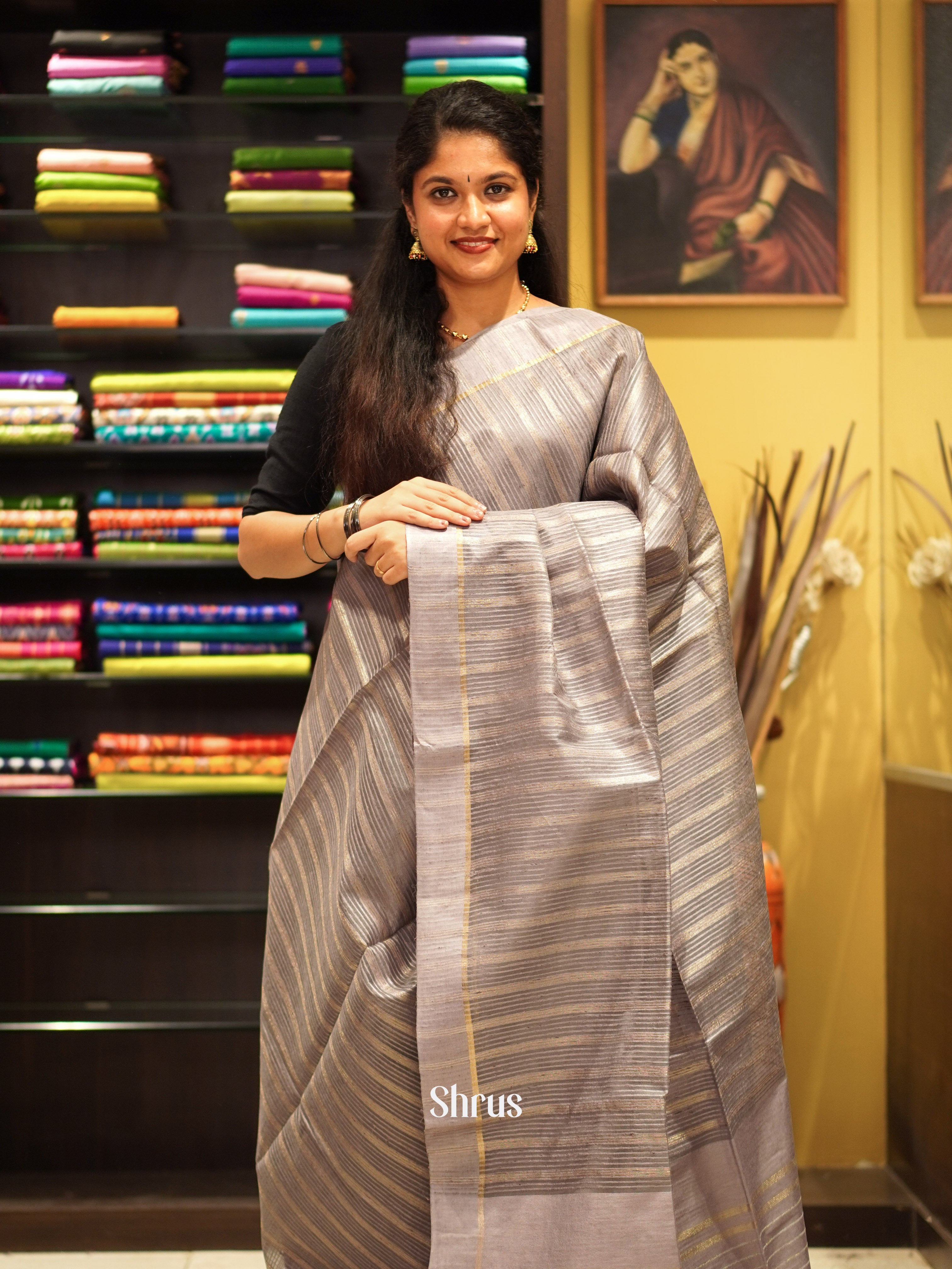 CES02192 - Semi Tussar Saree - Shop on ShrusEternity.com