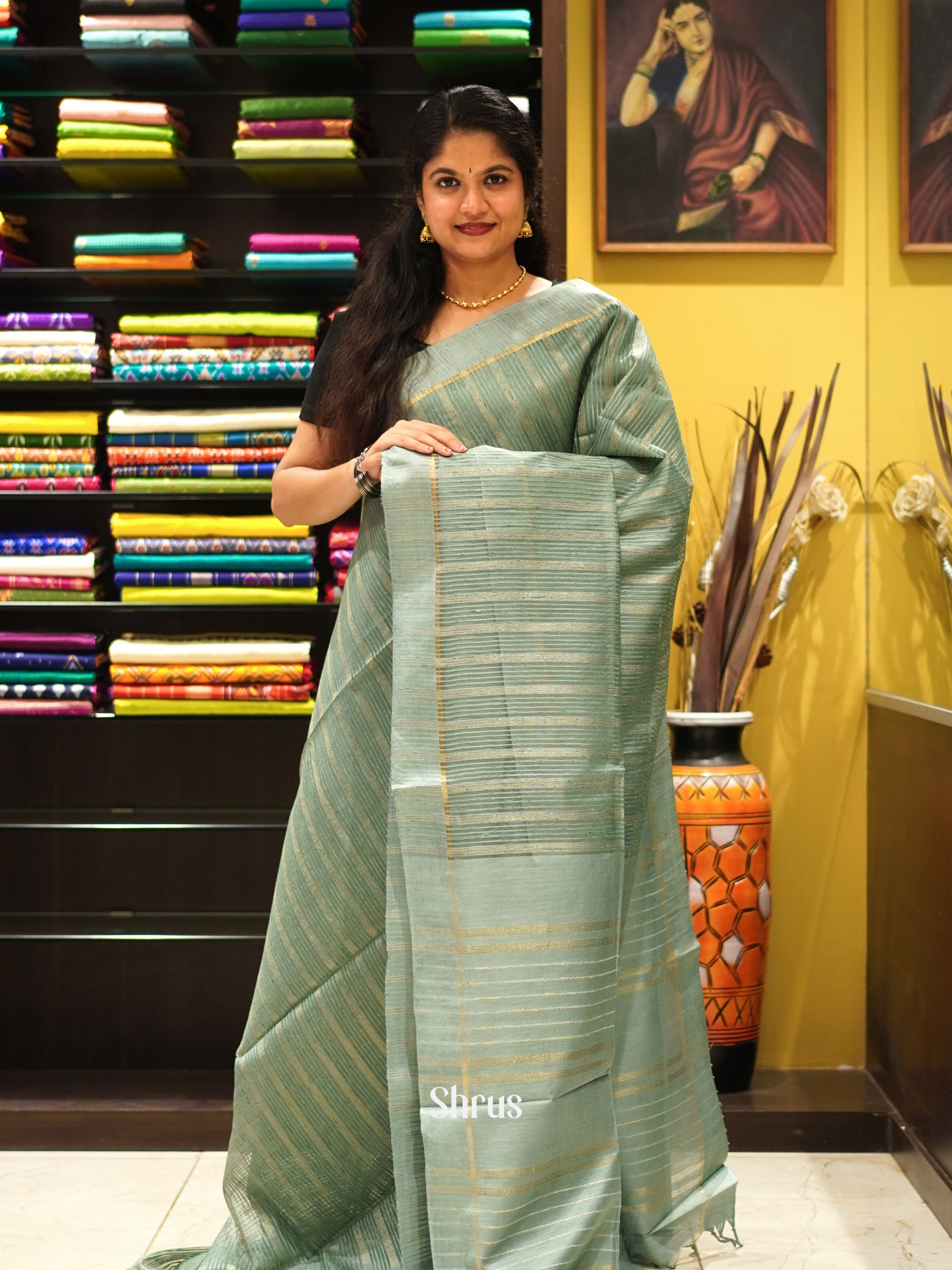 CES02200 - Semi Tussar Saree - Shop on ShrusEternity.com