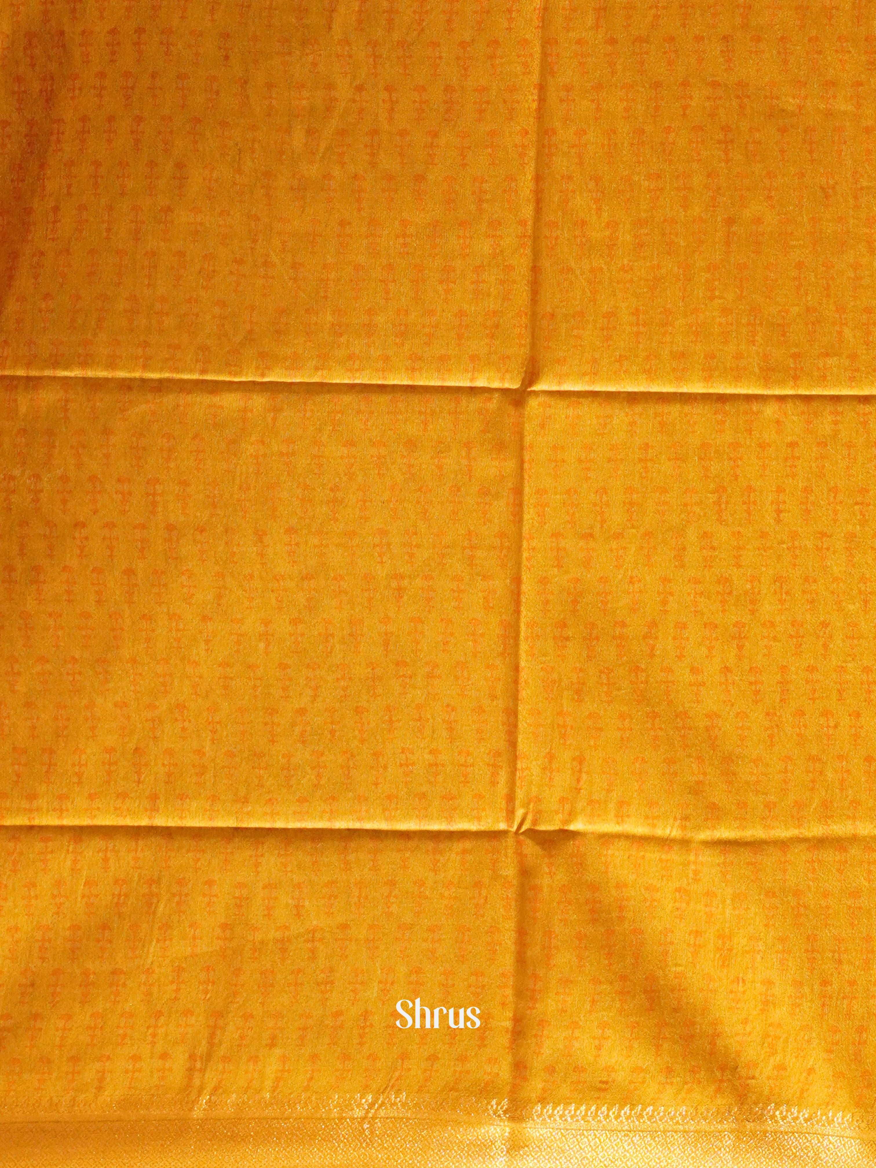 Dusty Brown & Mustard- Semi Tussar Saree - Shop on ShrusEternity.com