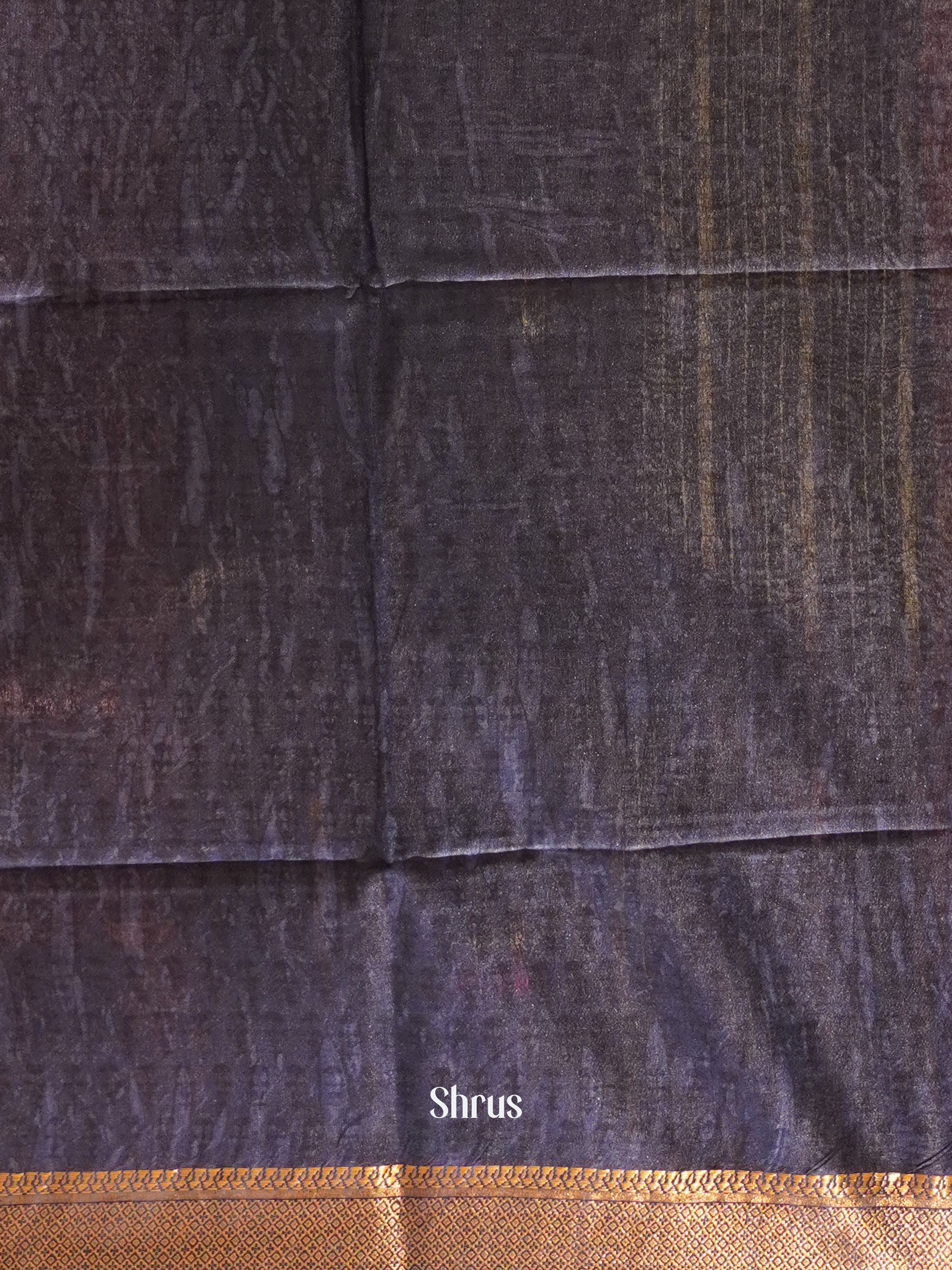 Brown & Blue - Semi Tussar Saree - Shop on ShrusEternity.com