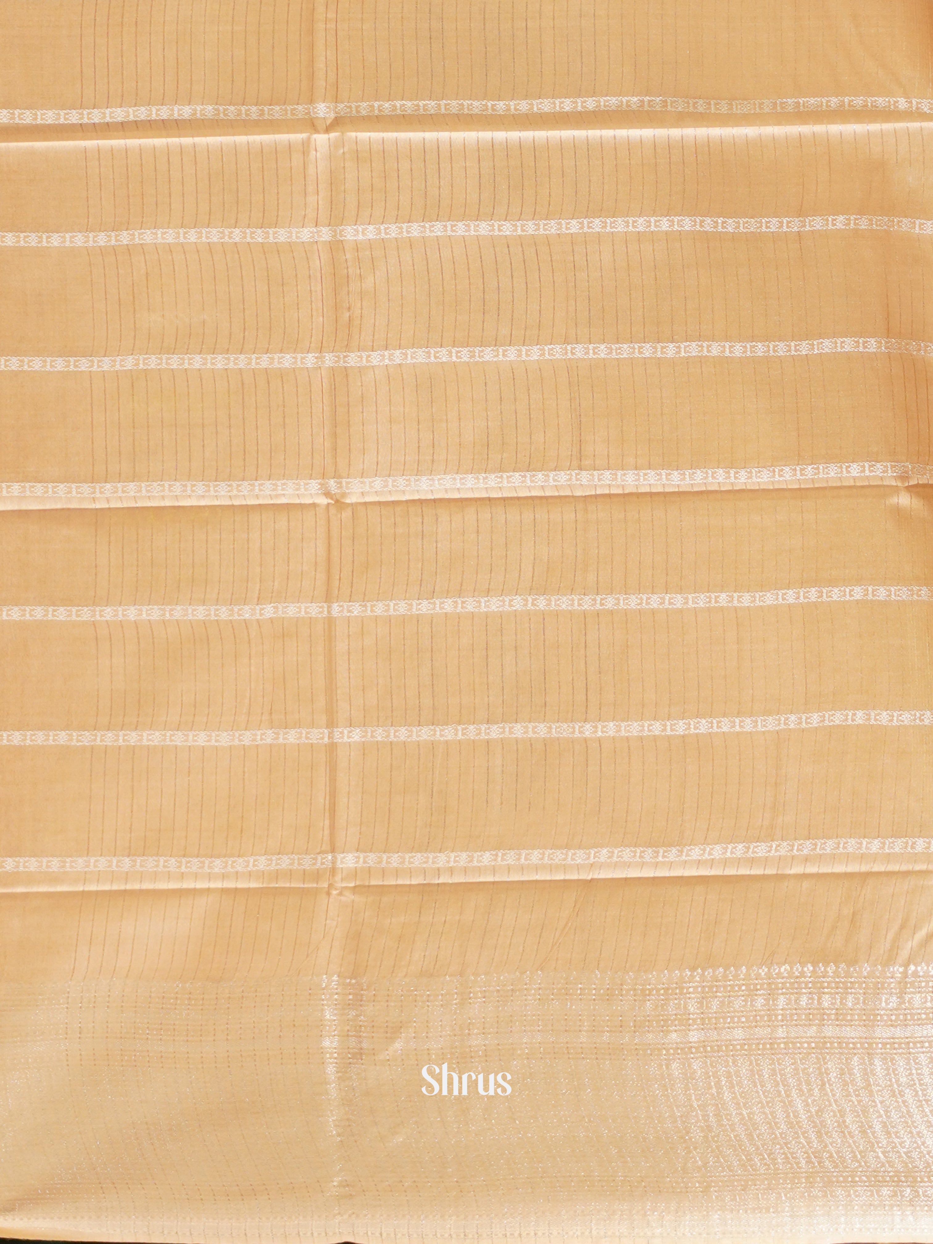 Beige(Single Tone) - Semi Tussar Saree - Shop on ShrusEternity.com