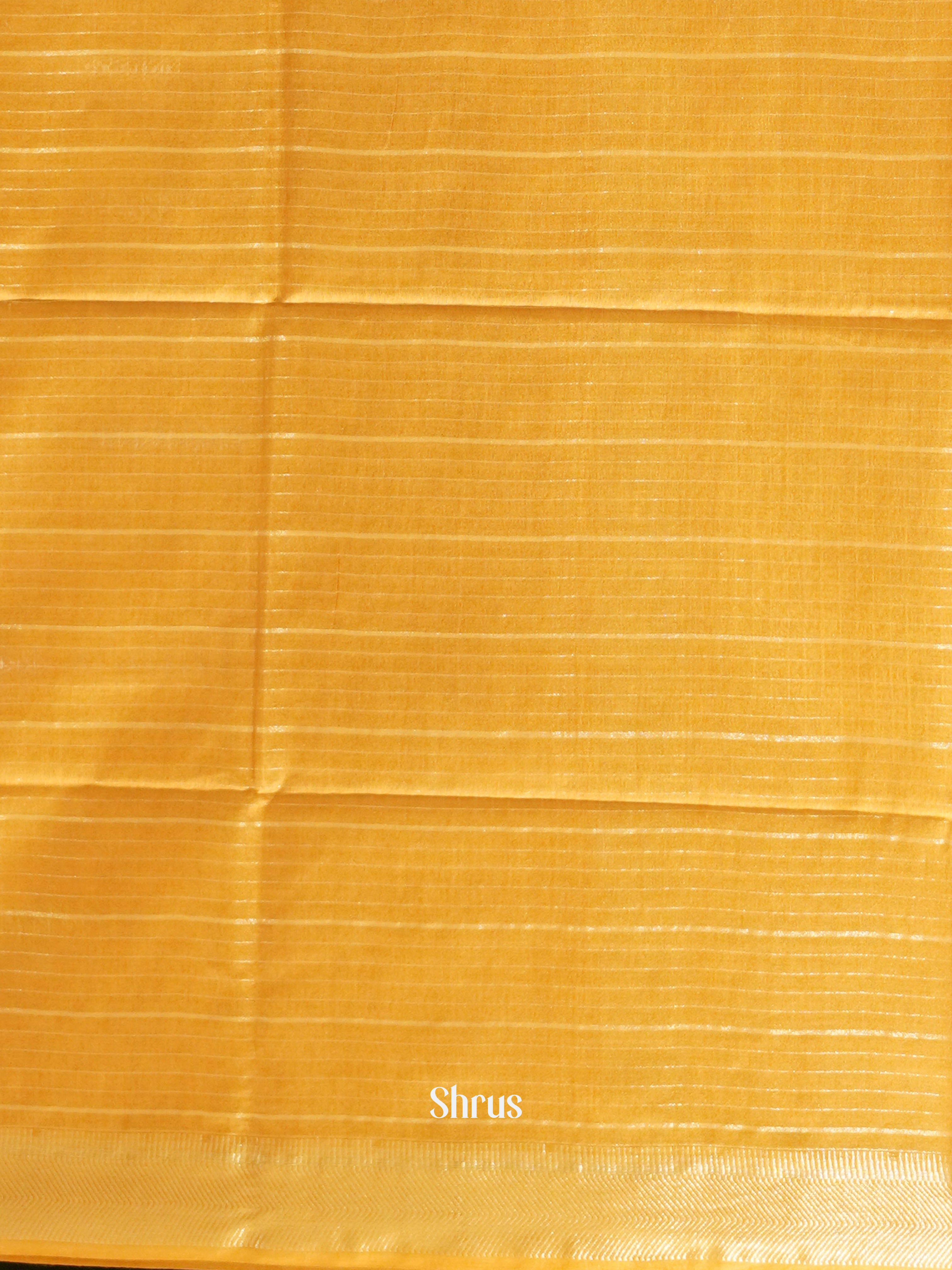 Mustard(Single Tone)- Semi Tussar Saree - Shop on ShrusEternity.com