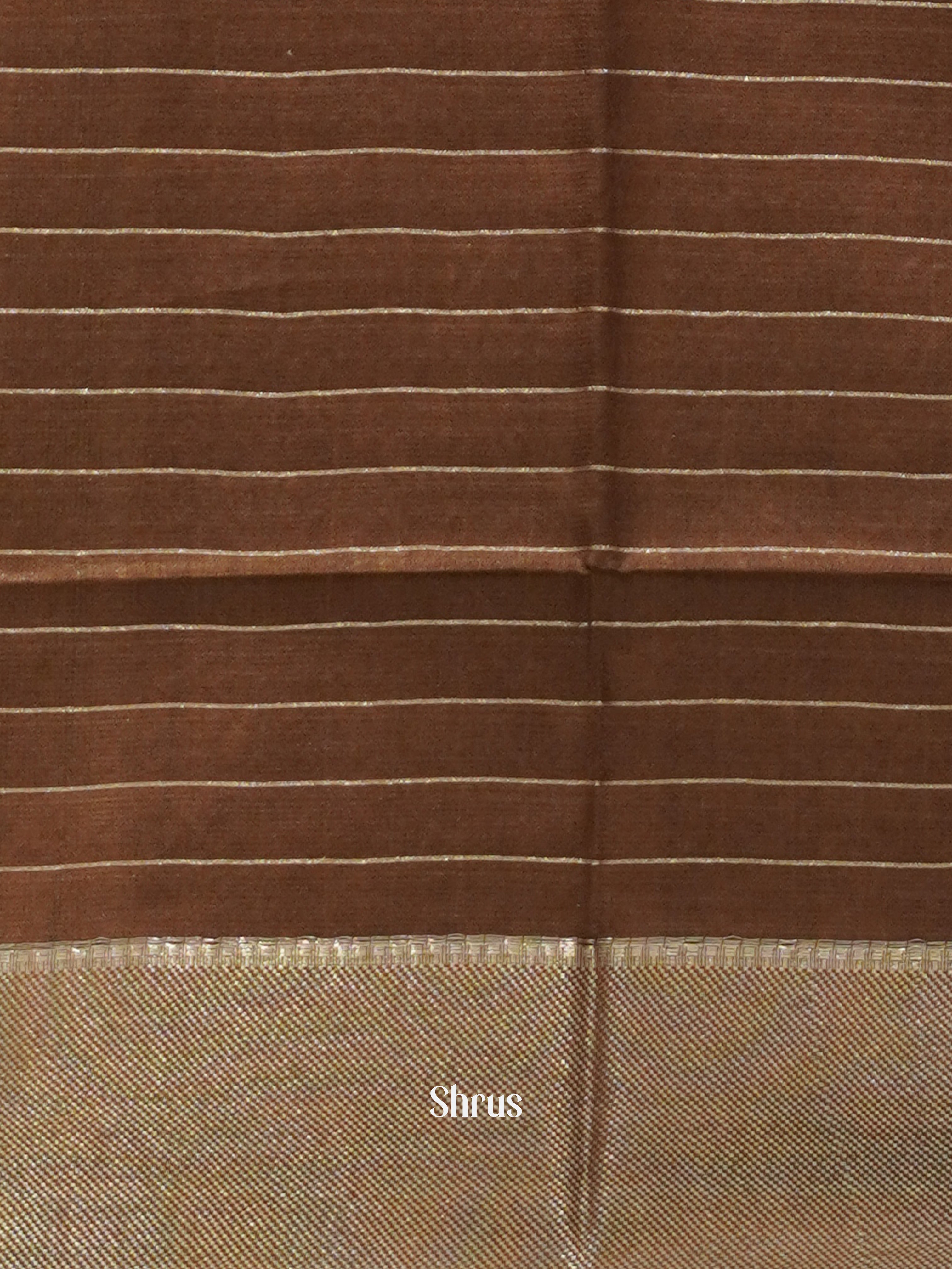 Brown - Semi Tussar Saree - Shop on ShrusEternity.com