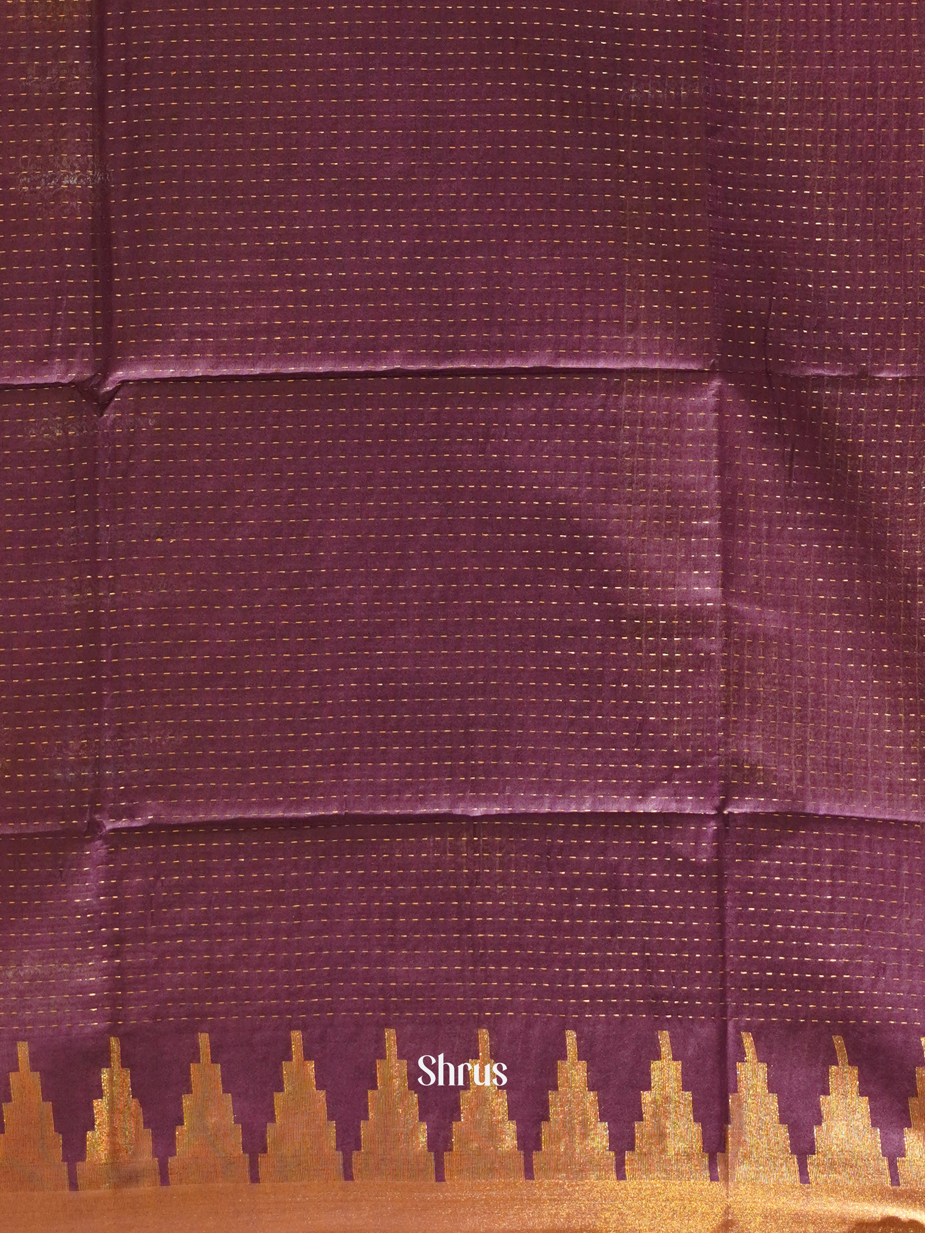 Brown & Purple - Semi Tussar Saree - Shop on ShrusEternity.com