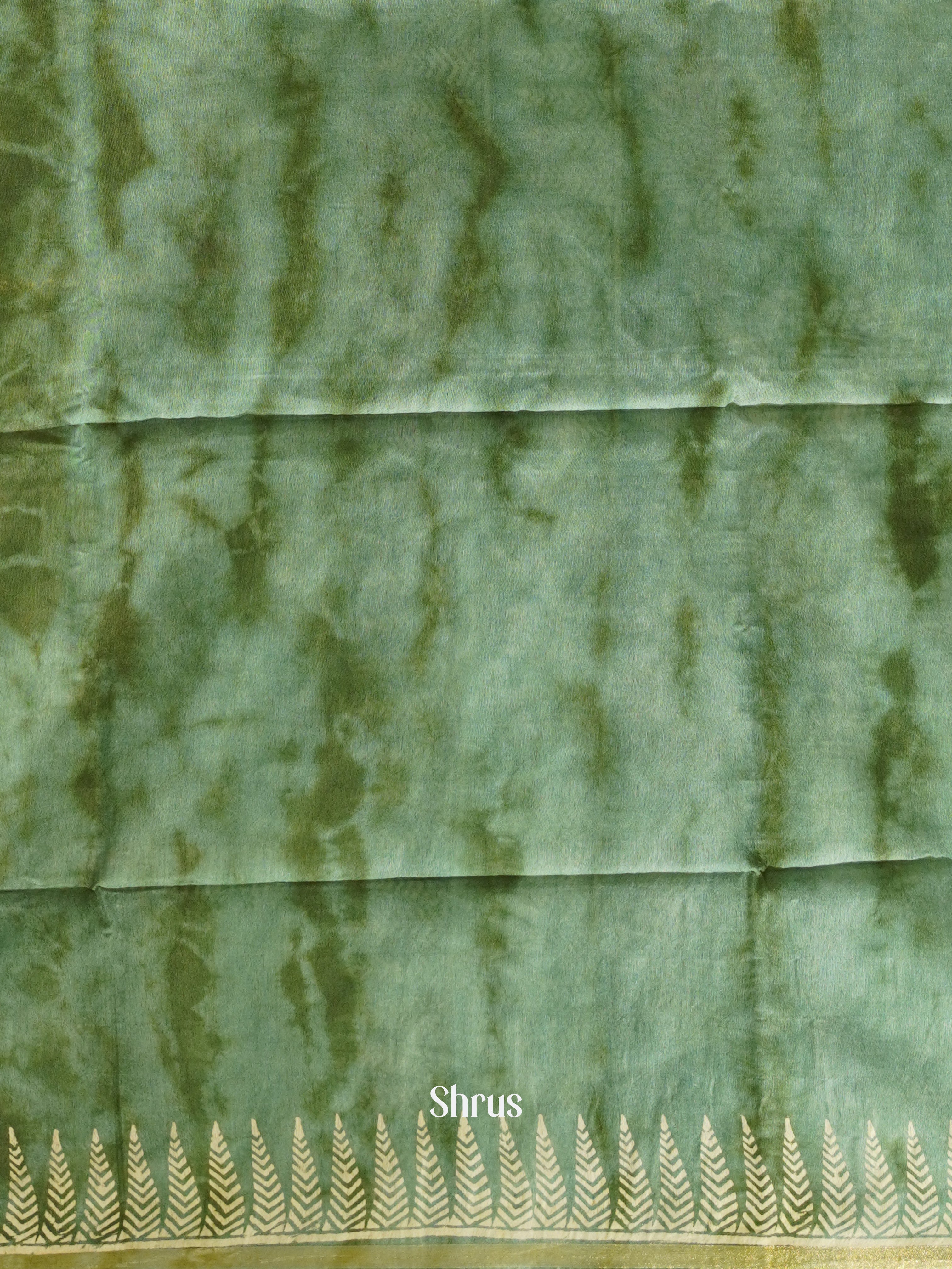 Green & Cream - Bhatik Saree - Shop on ShrusEternity.com