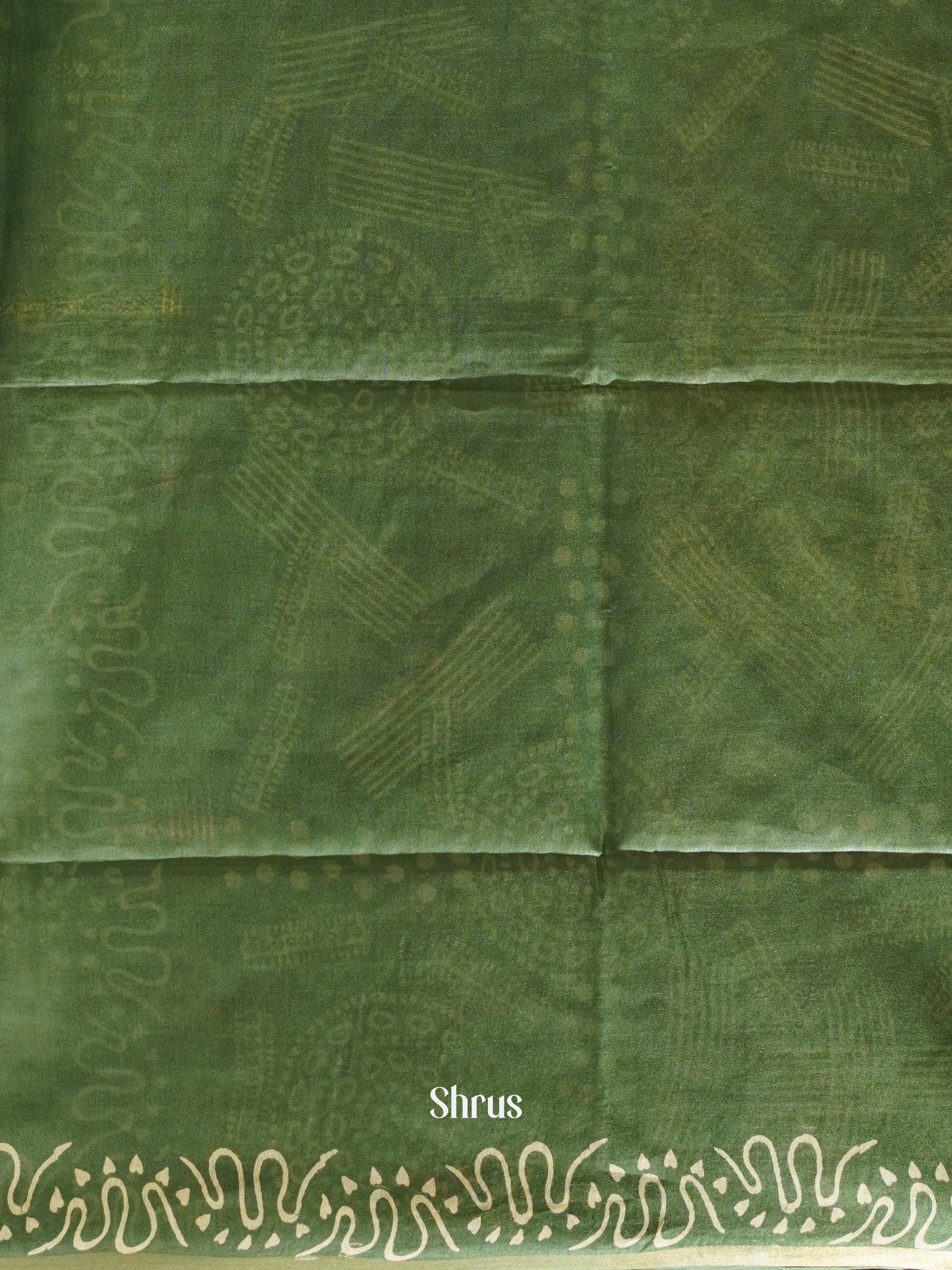 Green & Cream - Bhatik Saree - Shop on ShrusEternity.com