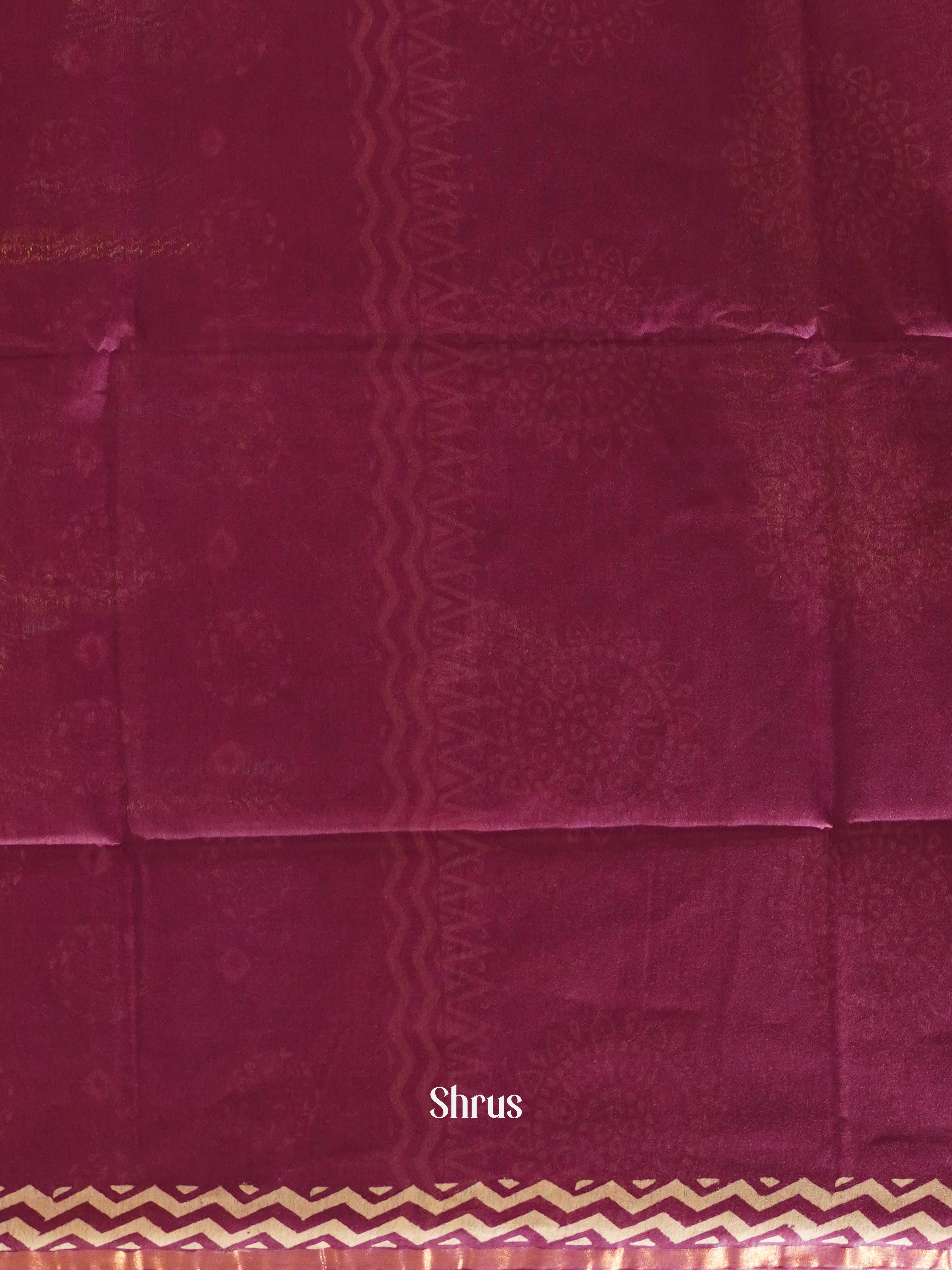 Wine & Cream - Bhatik Saree - Shop on ShrusEternity.com