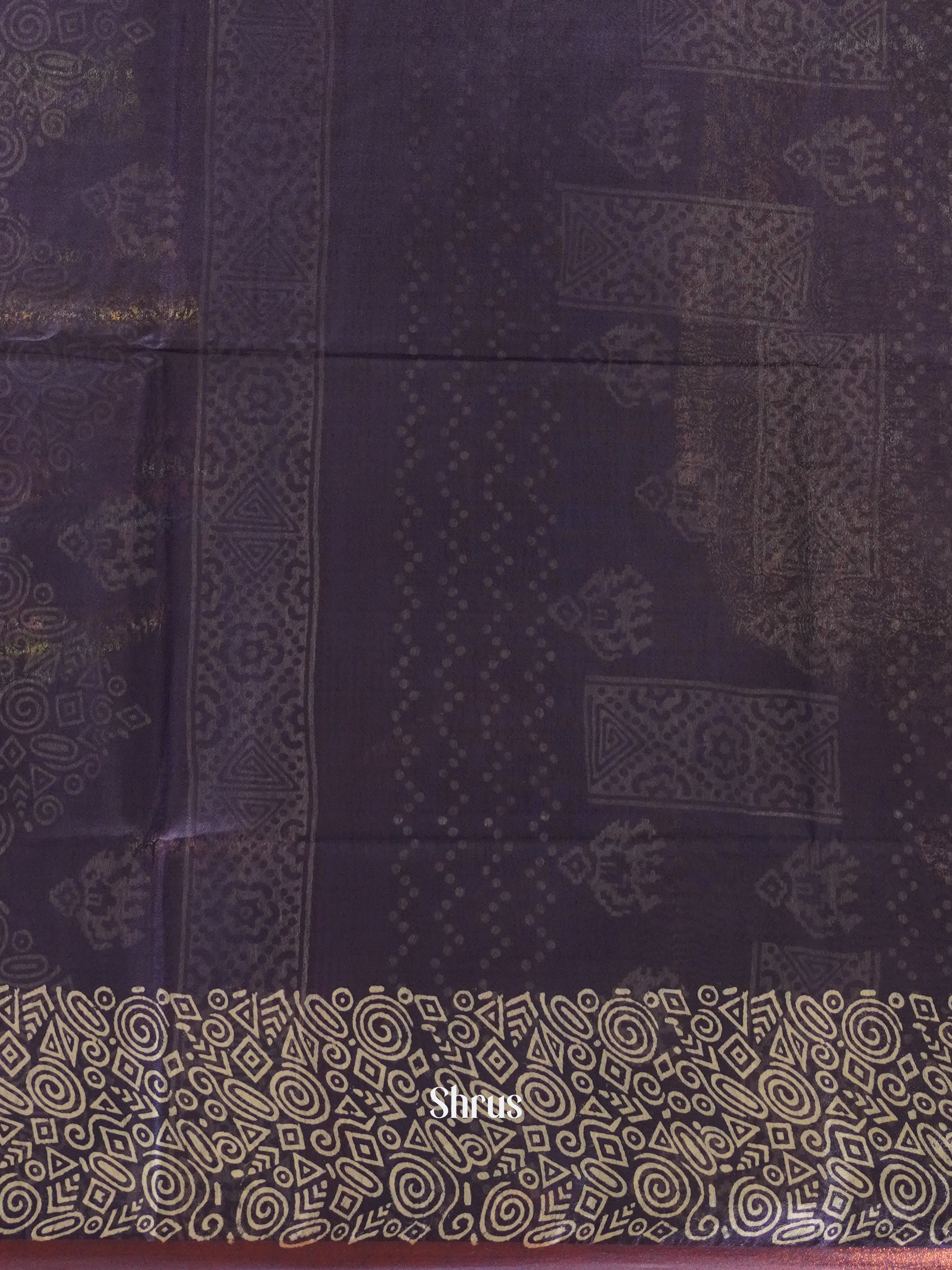 Cream & Violet - Bhatik Saree - Shop on ShrusEternity.com