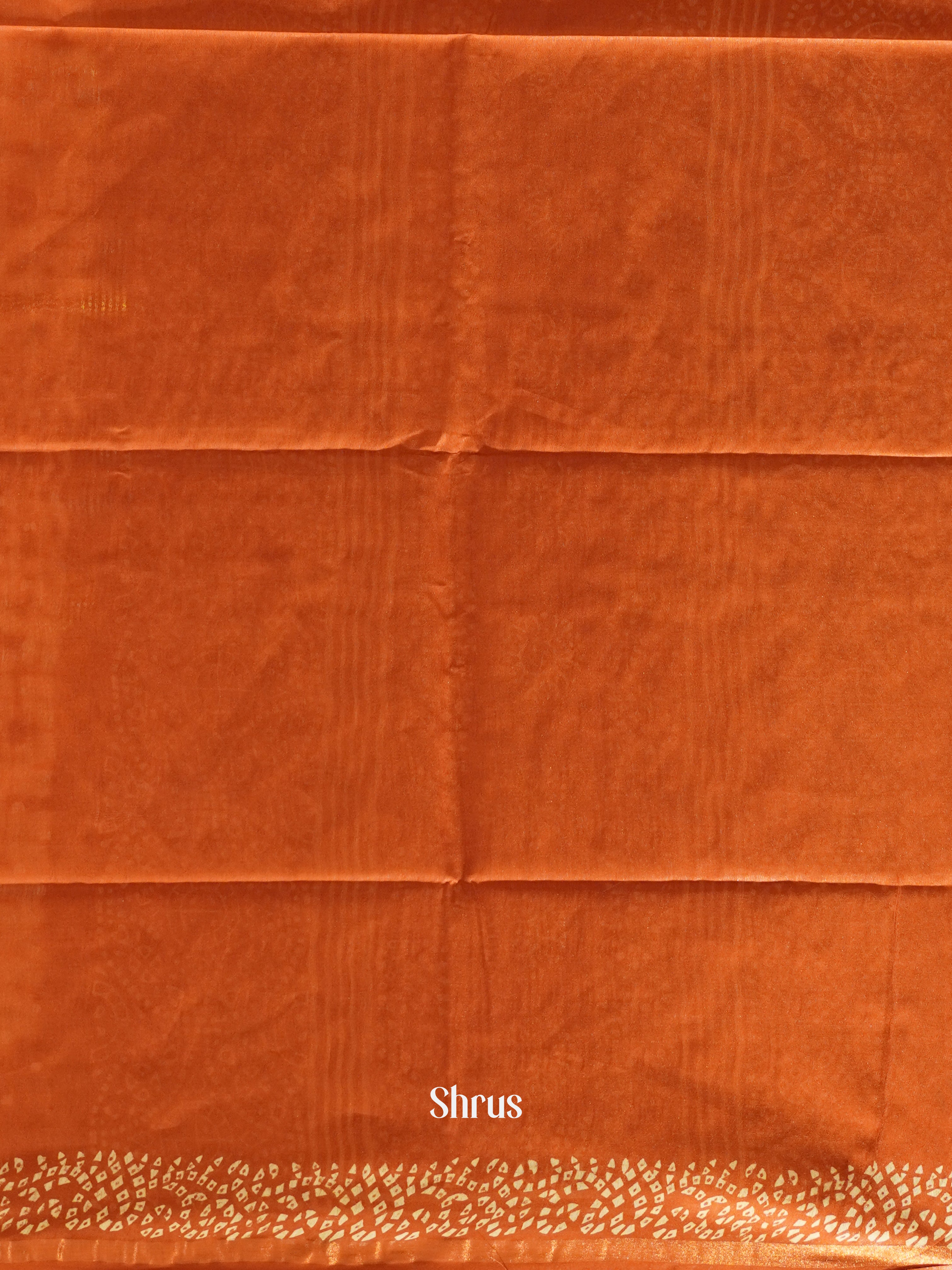 Cream & Brick Orange - Bhatik Saree - Shop on ShrusEternity.com