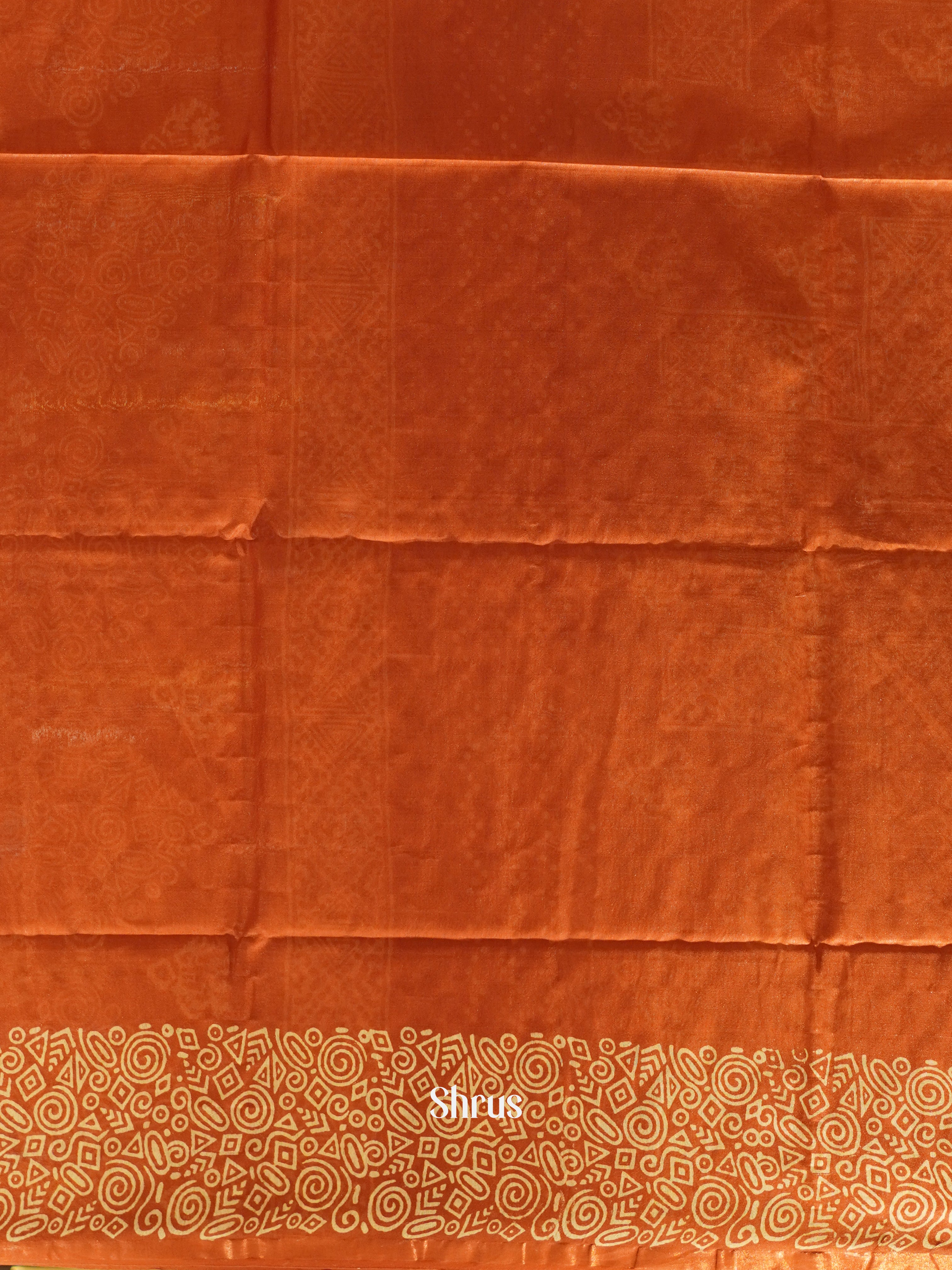 Cream & Brick Orange - Bhatik Saree - Shop on ShrusEternity.com