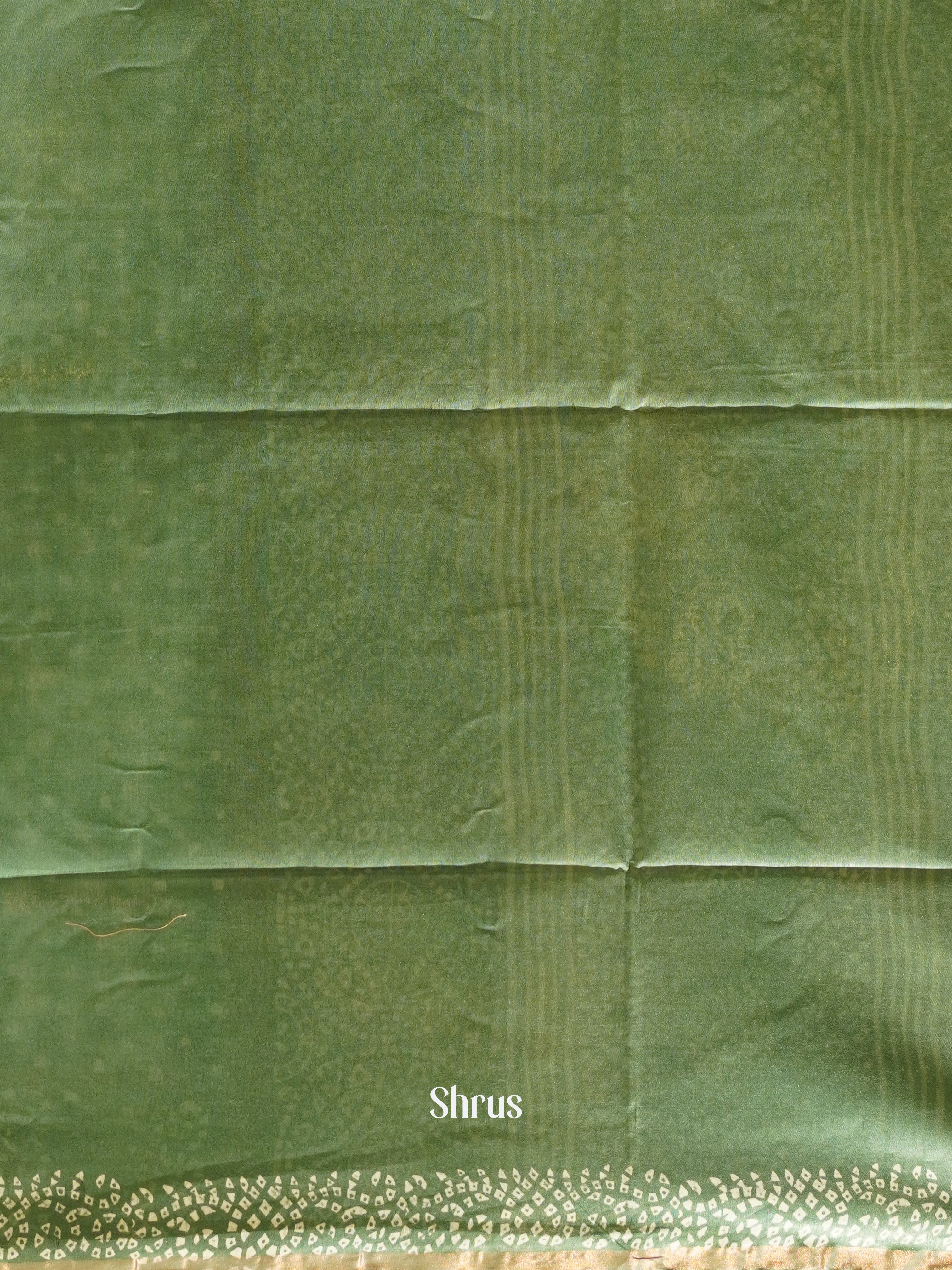 Cream & Green - Bhatik Saree - Shop on ShrusEternity.com