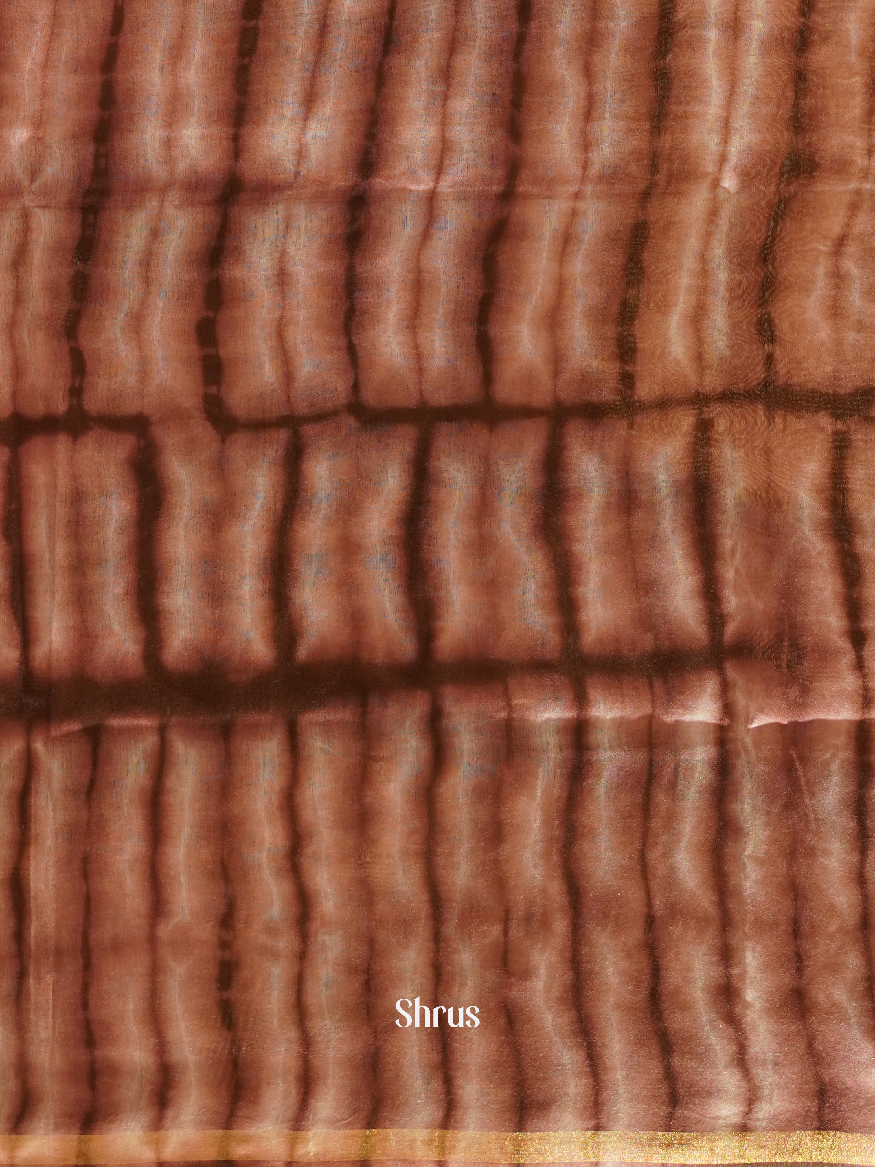 Pink & Brown - Shibori Saree