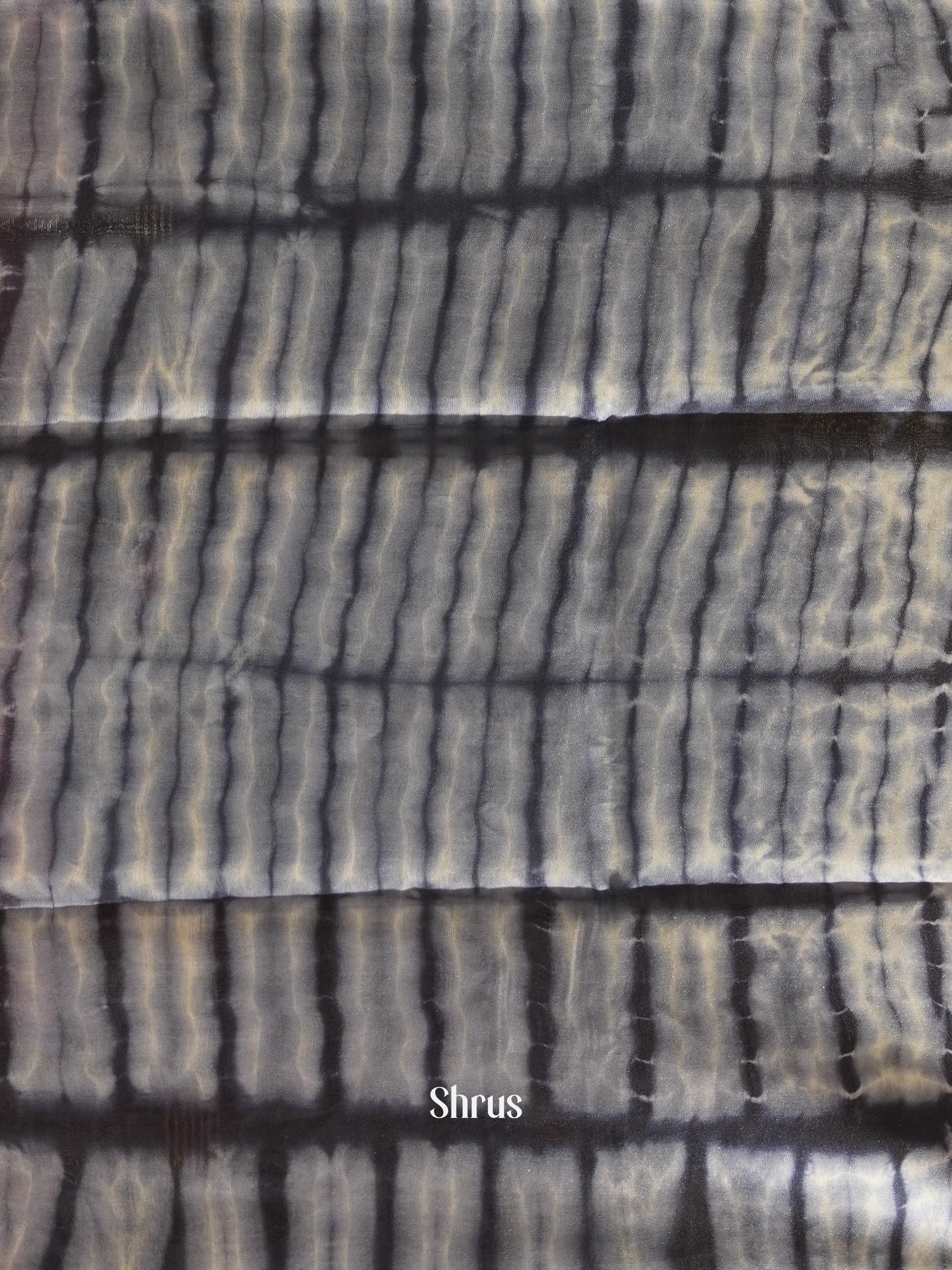 Brown & Grey - Shibori Saree