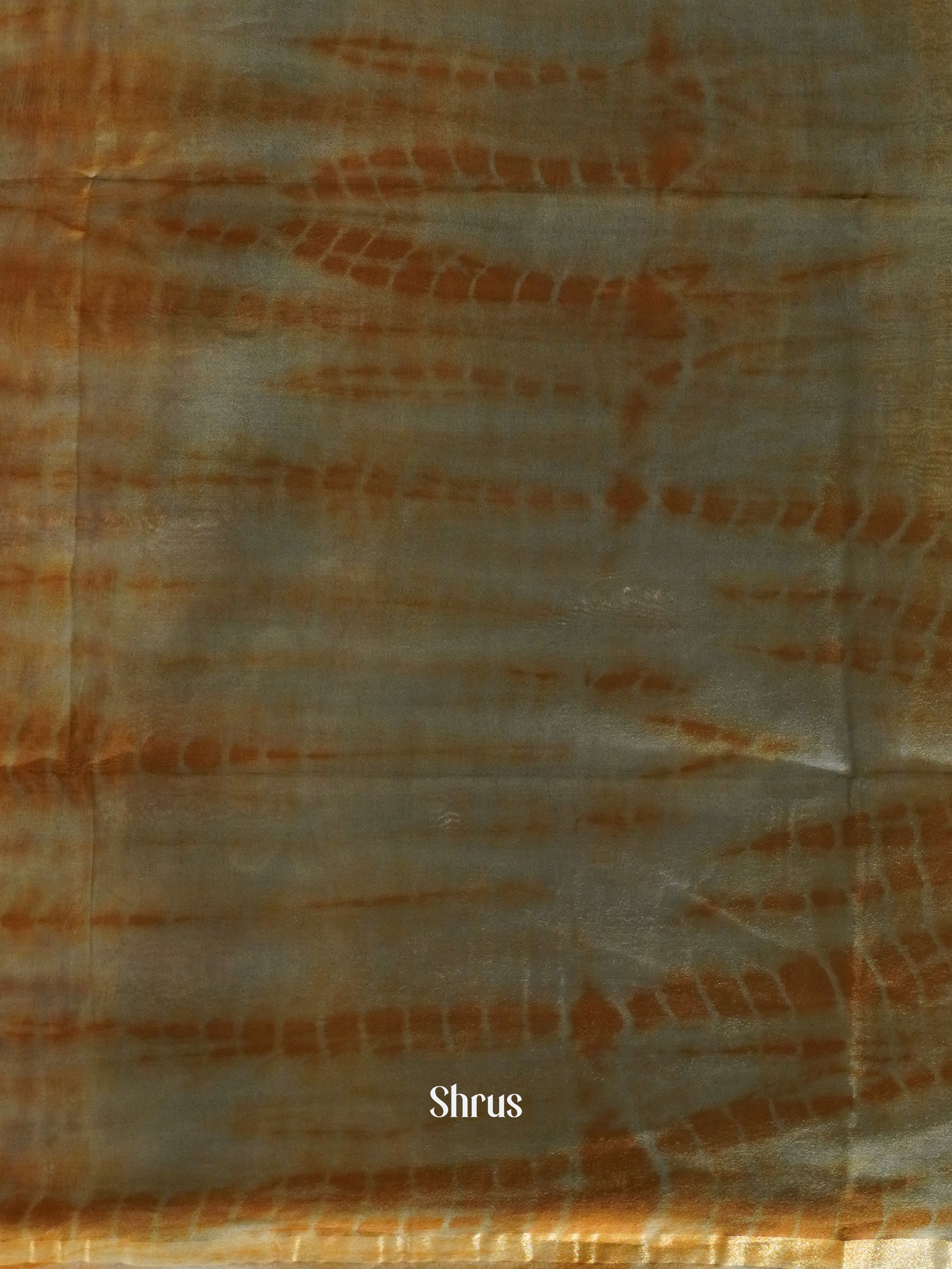 Brown & Grey - Shibori Saree